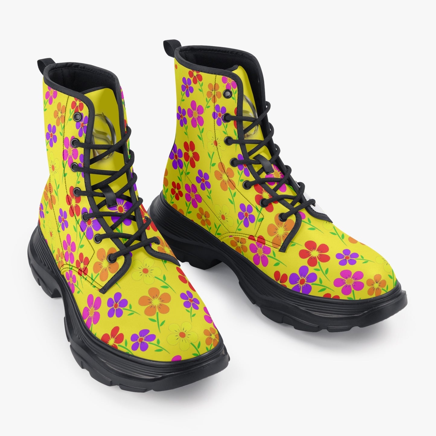 Chunky Boots Floral Summer