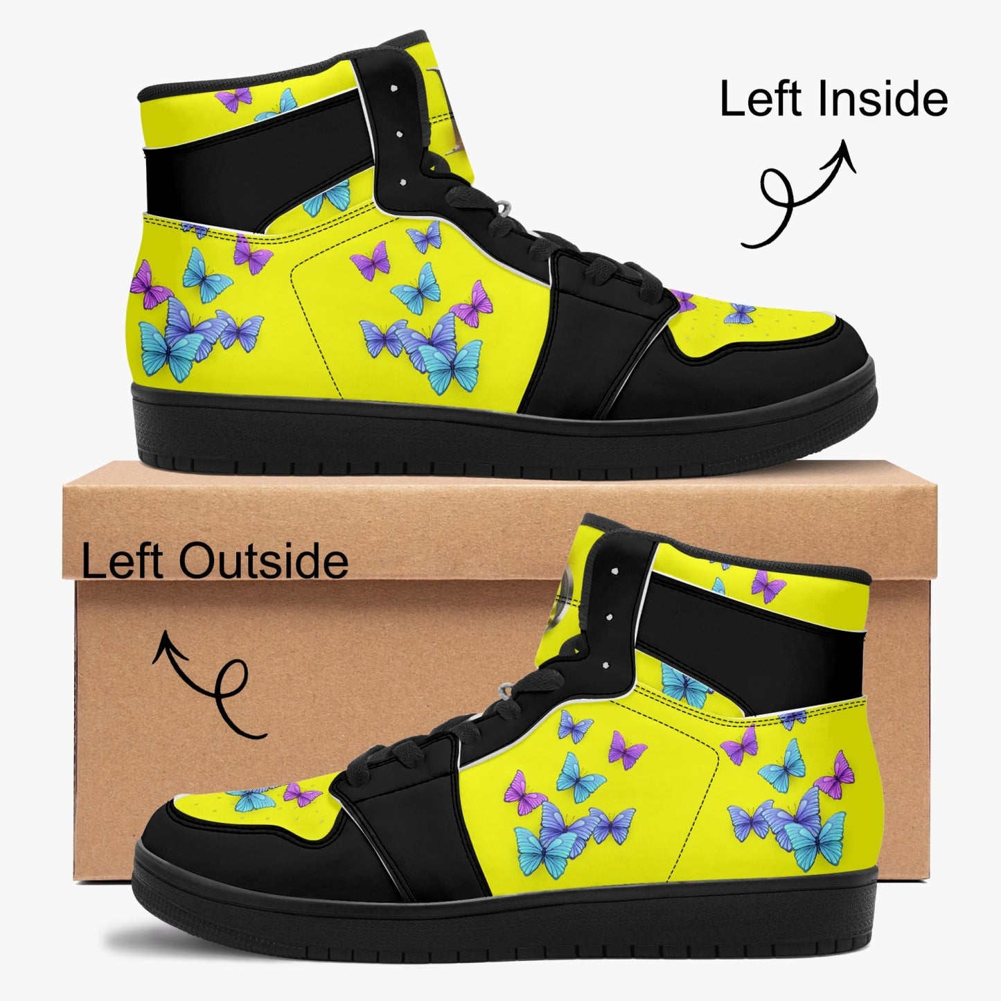Butterfly Yellow High Top Sneakers