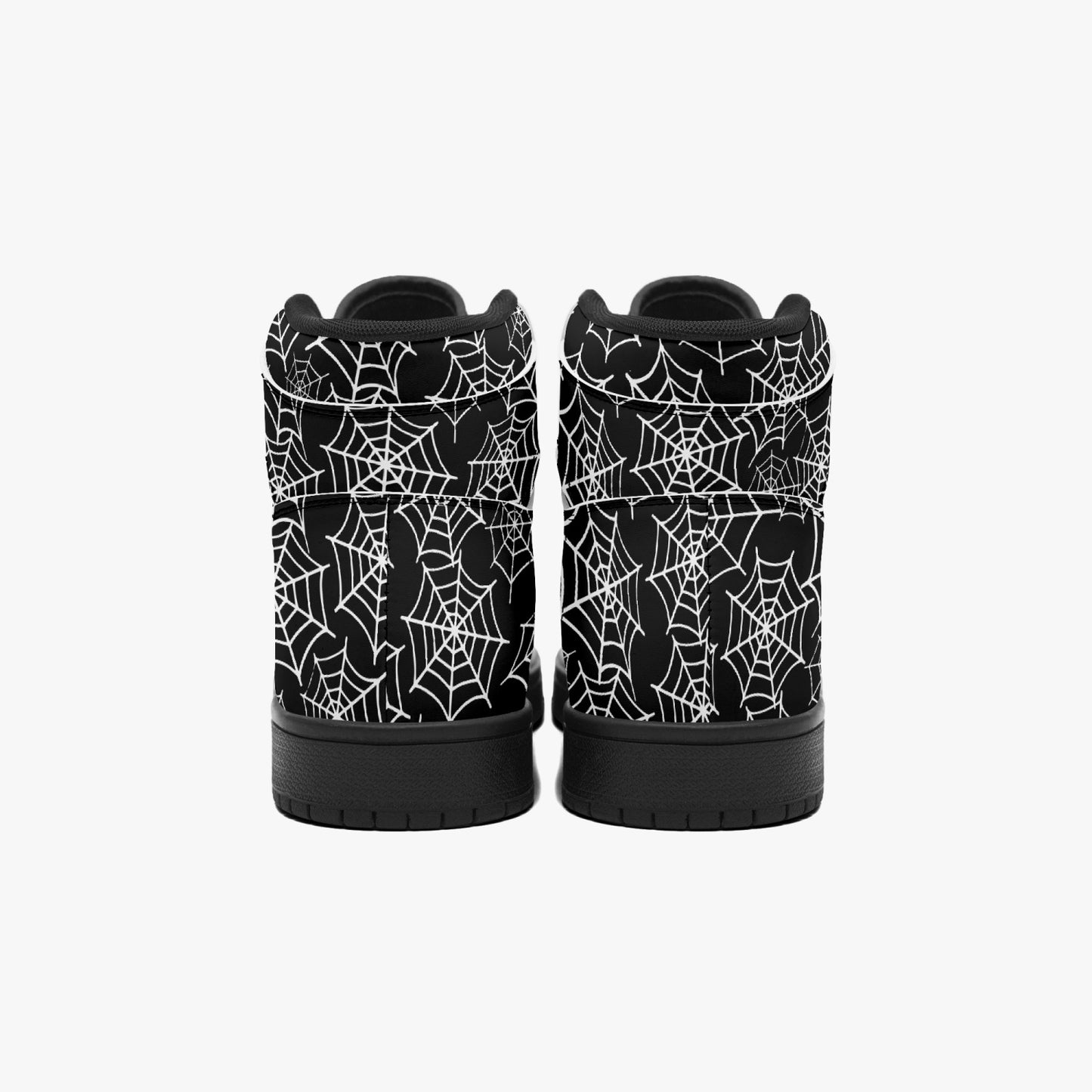 Black & White Spider Web High Top Sneakers