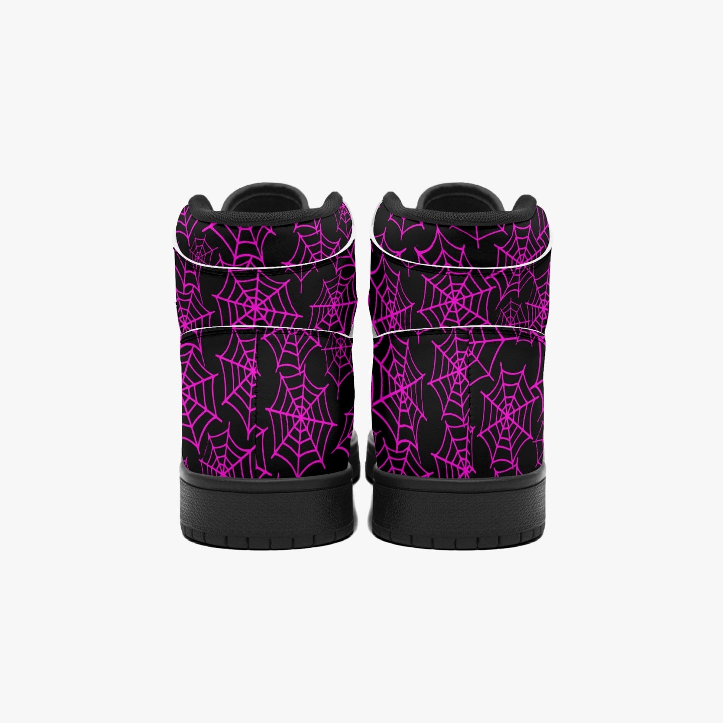 Black & Purple Spider Web High Top Sneakers