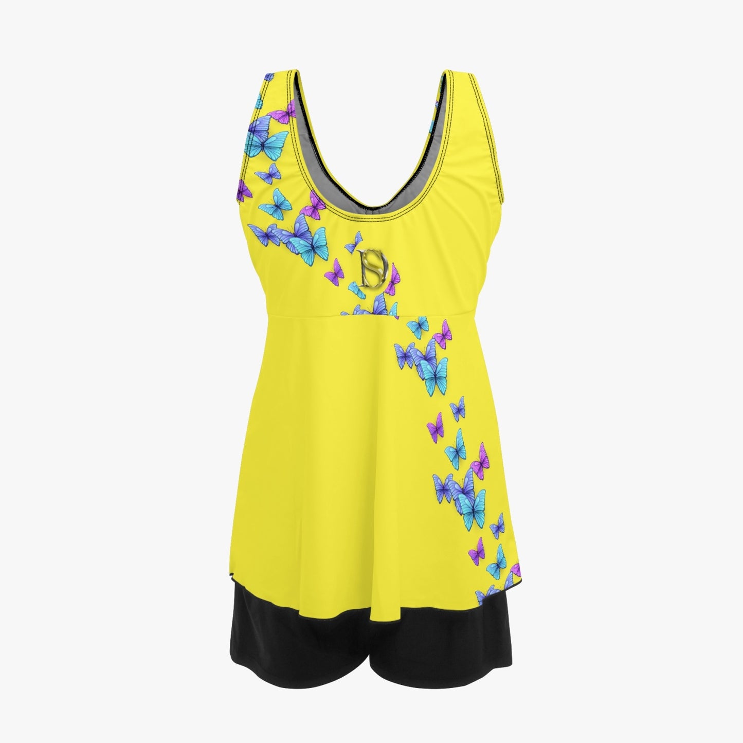 Yellow with Butterfly Two-Piece Swimsuit