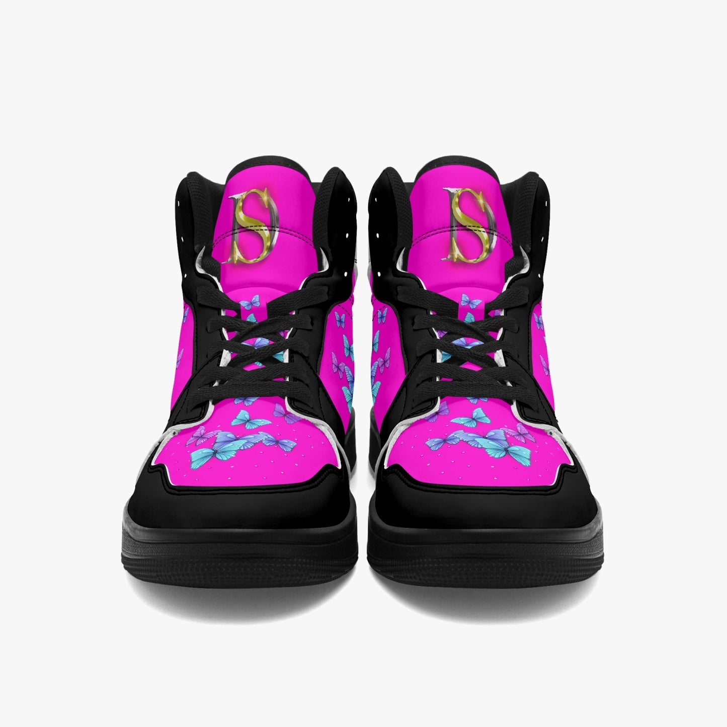 Butterfly Pink High Top Sneakers