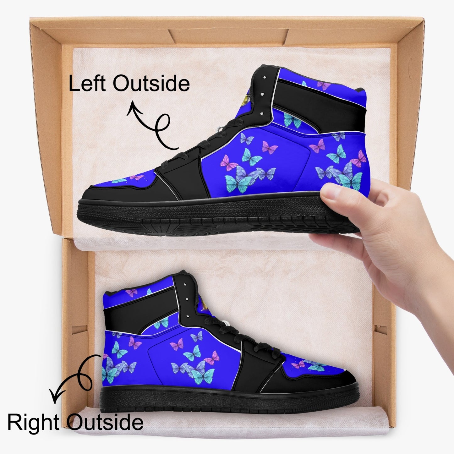 Butterfly Blue High Top Sneakers