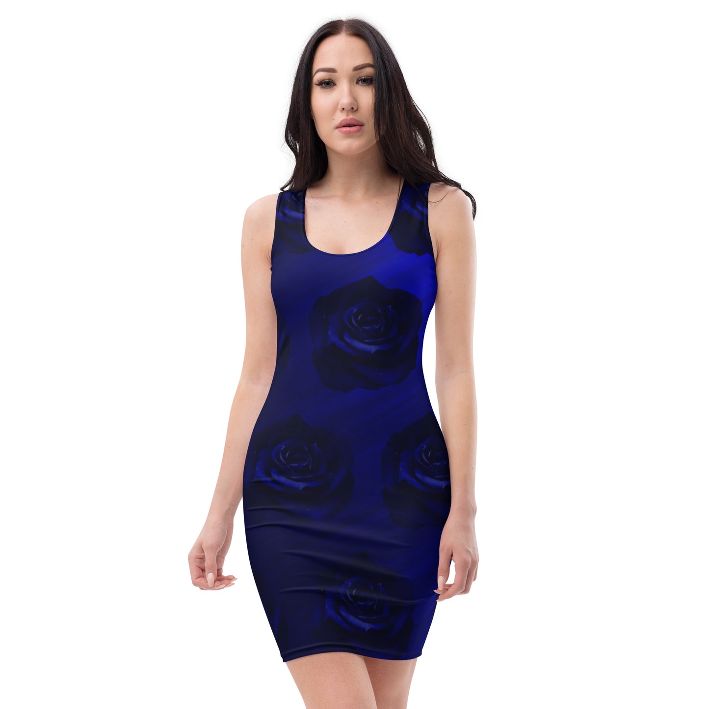 Dark Blue Rose Bodycon dress