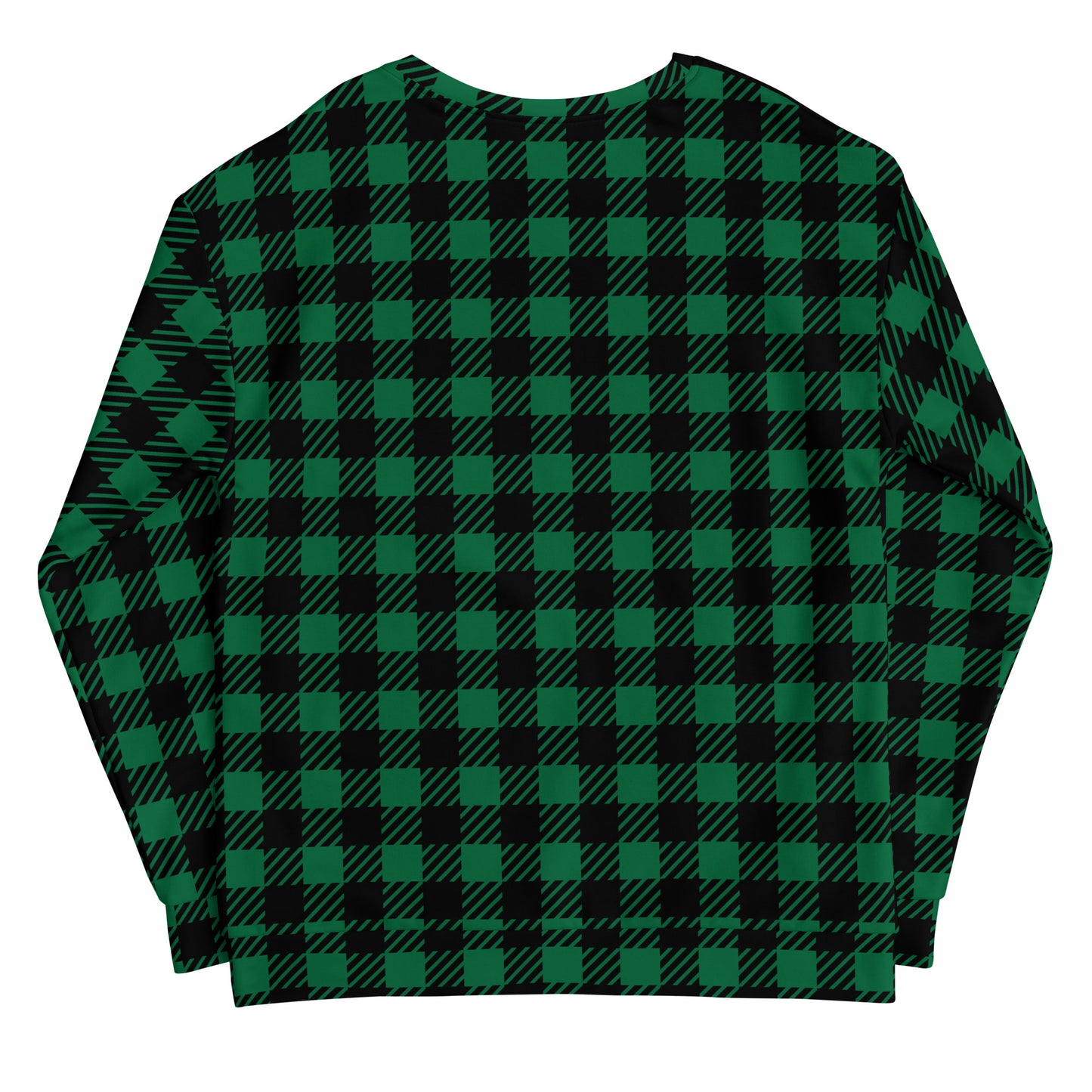 Green Checkered Sweatshirt Red Rose