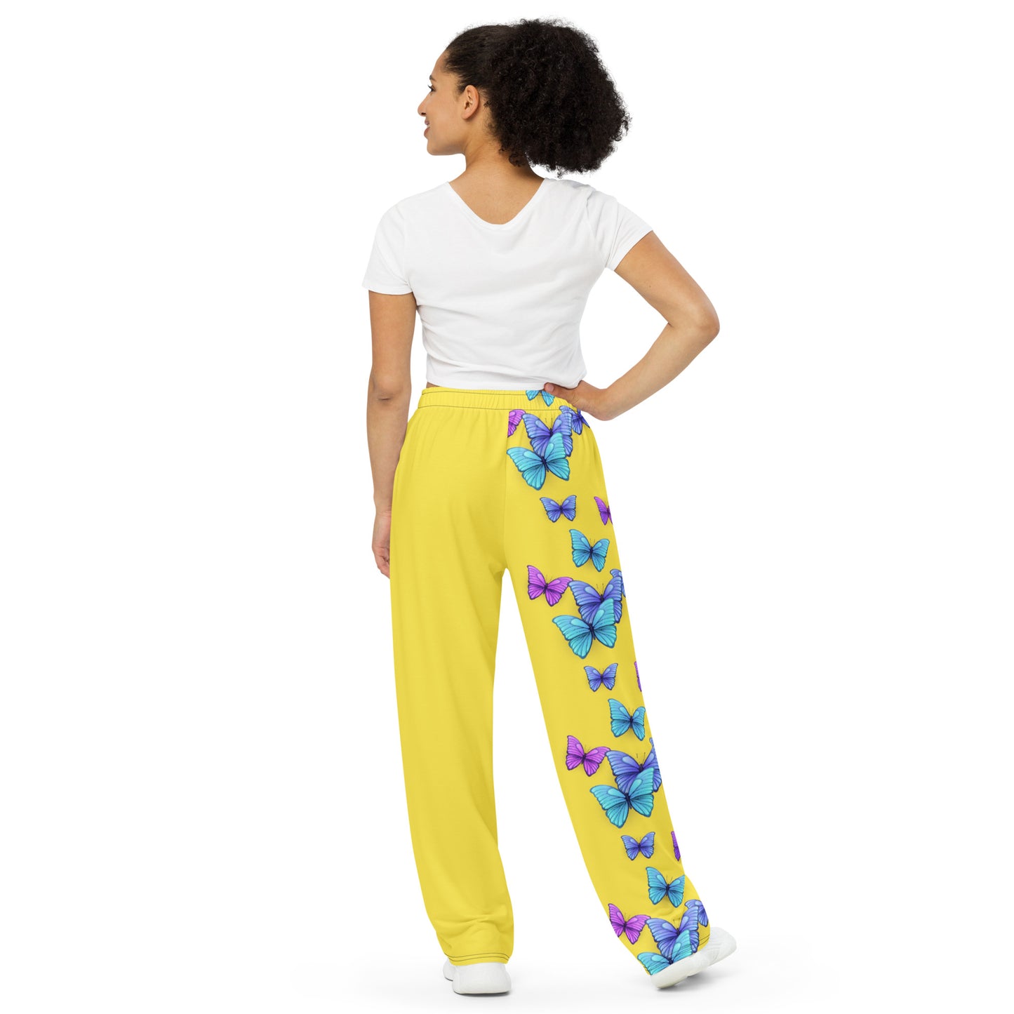 Yellow Butterfly wide-leg pants