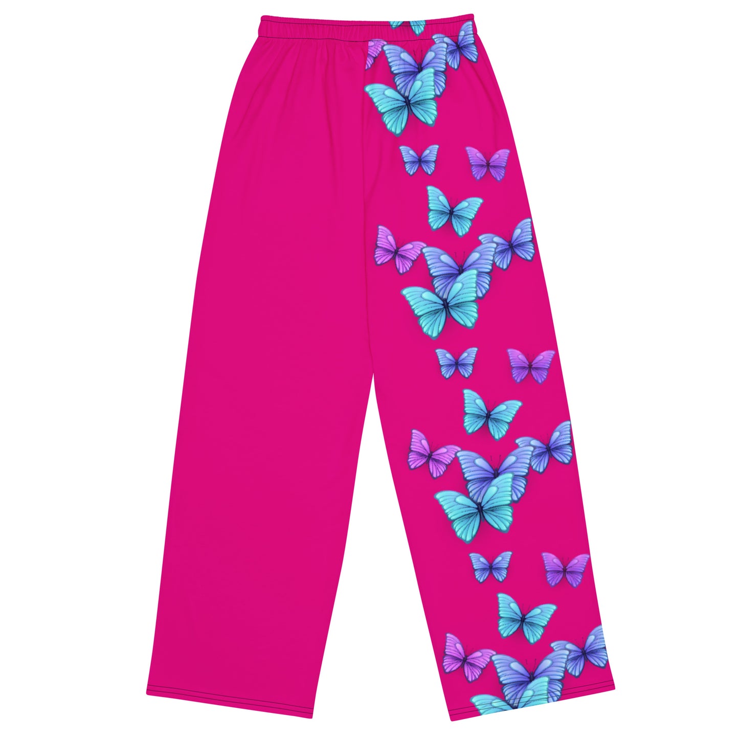 Pink Butterfly wide-leg pants