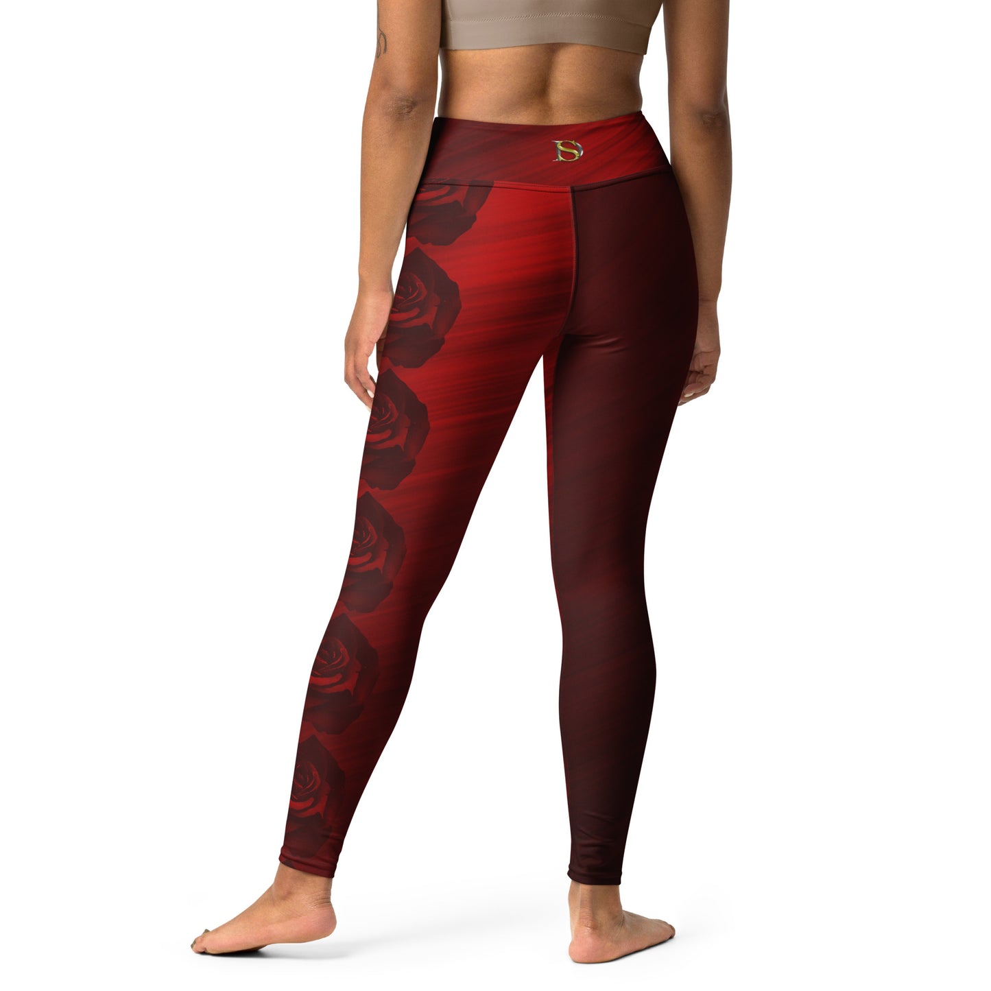 Red Rose Leggings with inside pocket