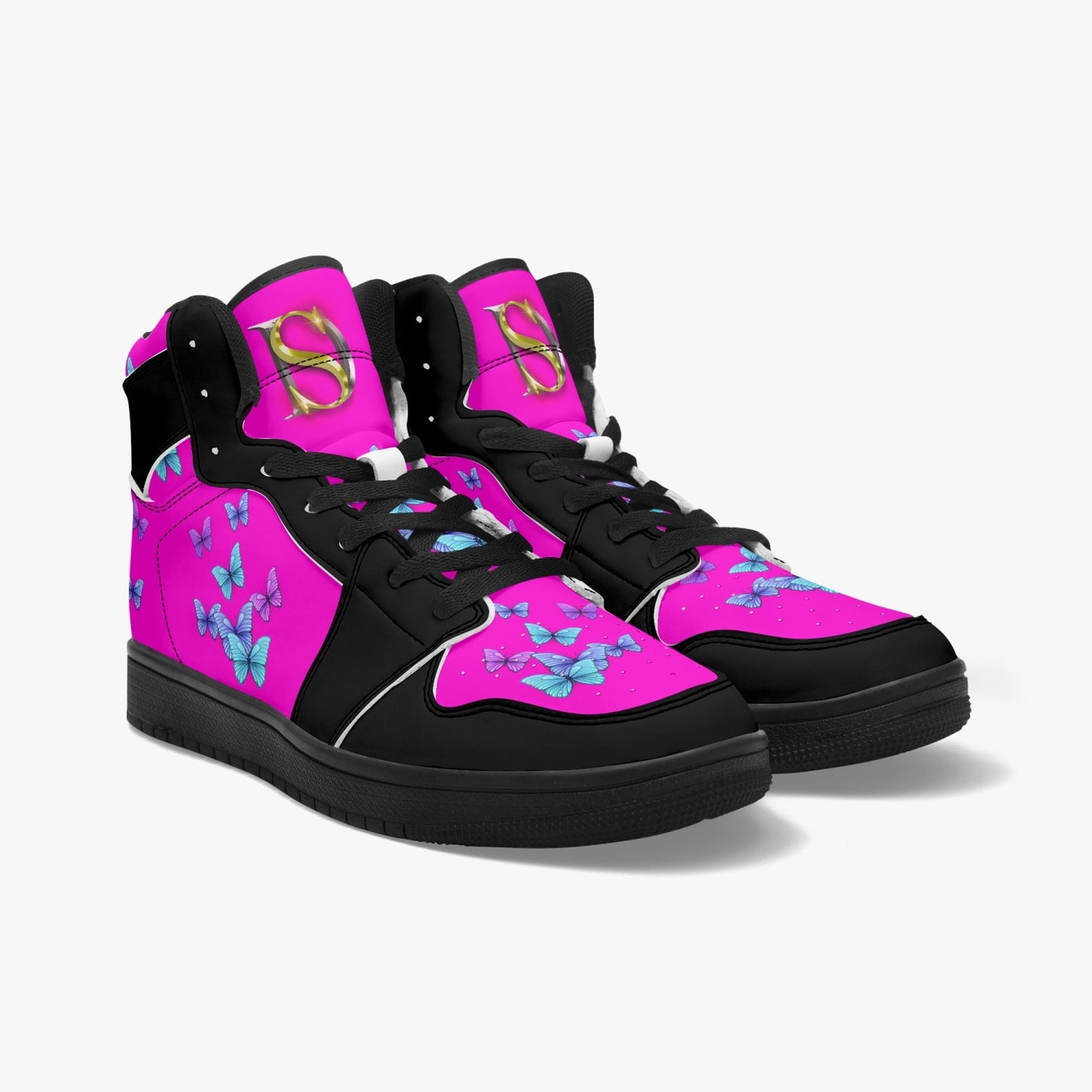 Butterfly Pink High Top Sneakers