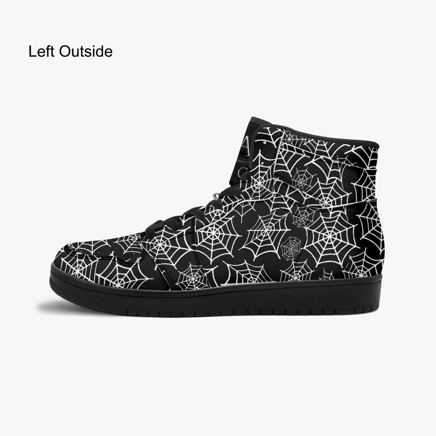 Black & White Spider Web High Top Sneakers