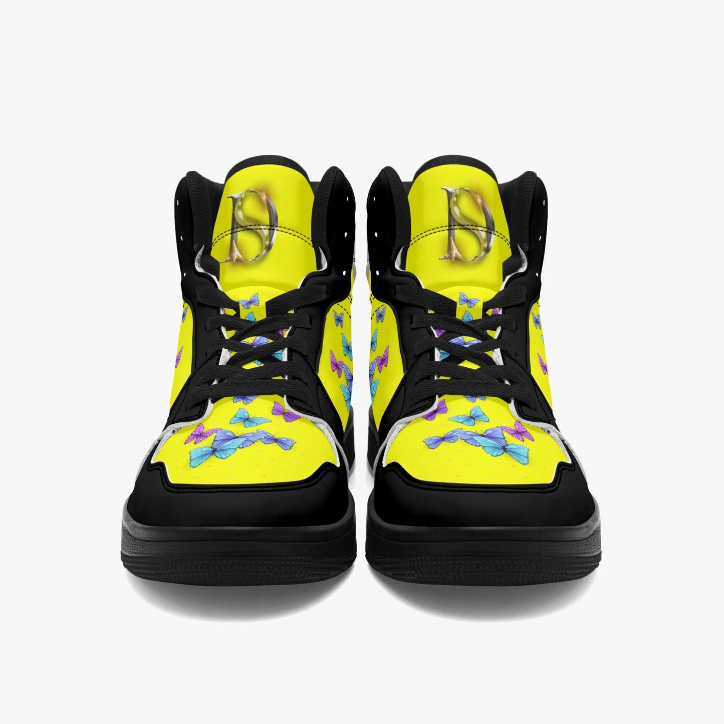 Butterfly Yellow High Top Sneakers