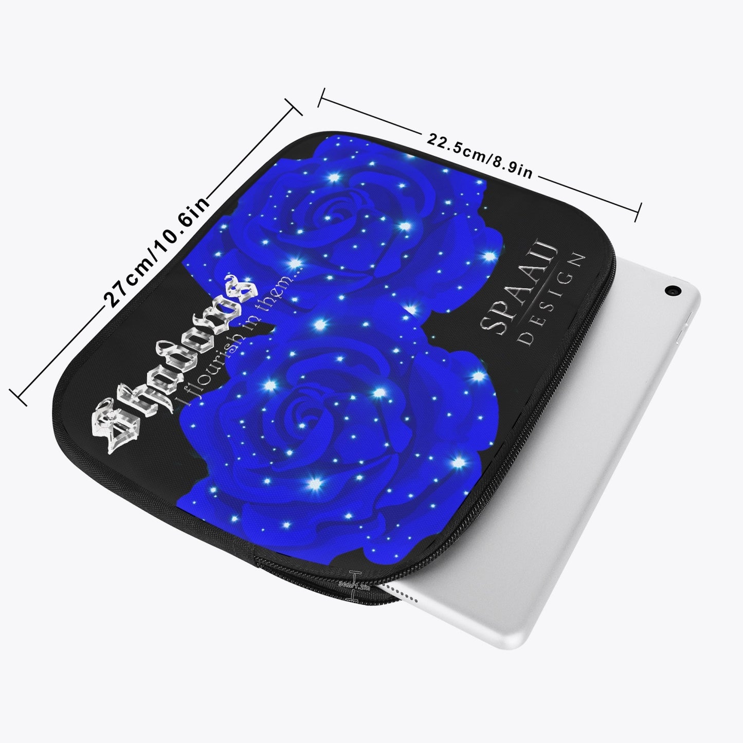Midnight Blue Rose iPad Sleeve