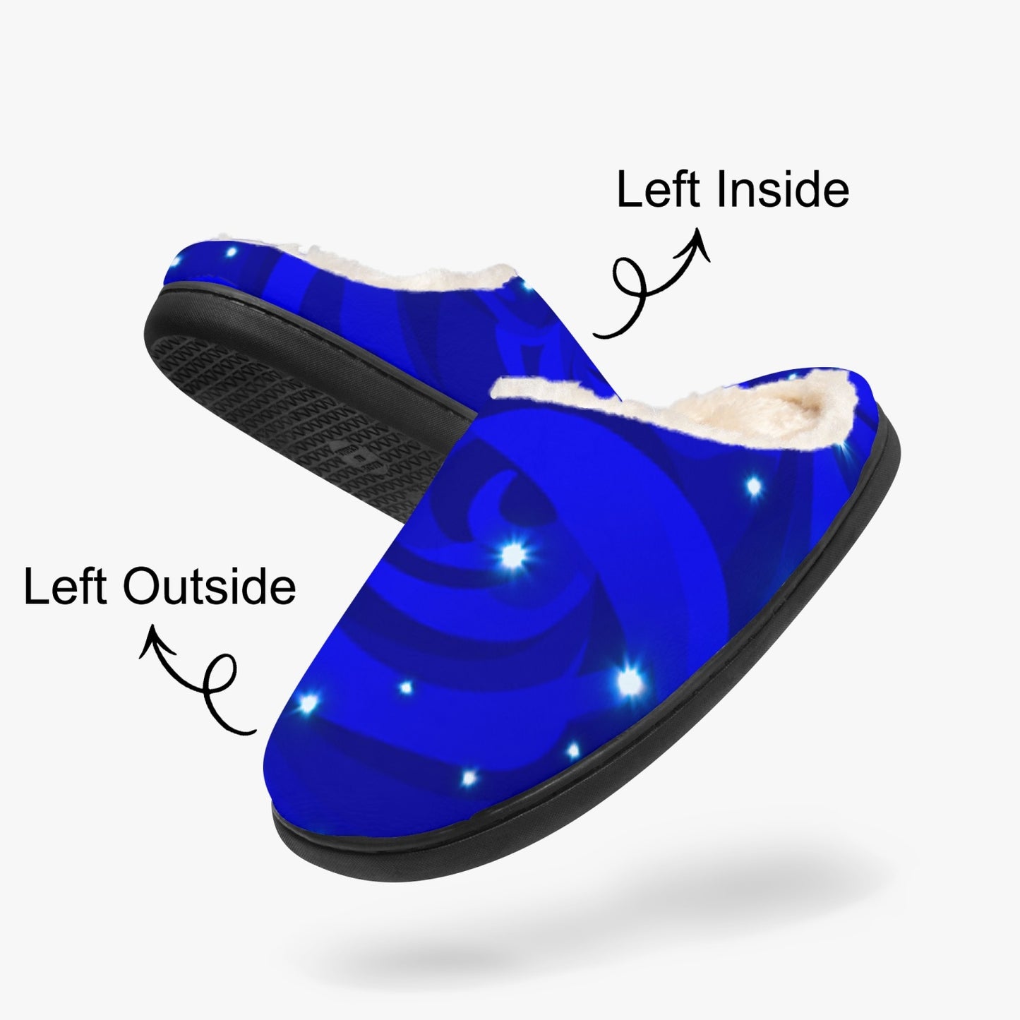 Midnight Blue rose Fluffy Bedroom Slippers