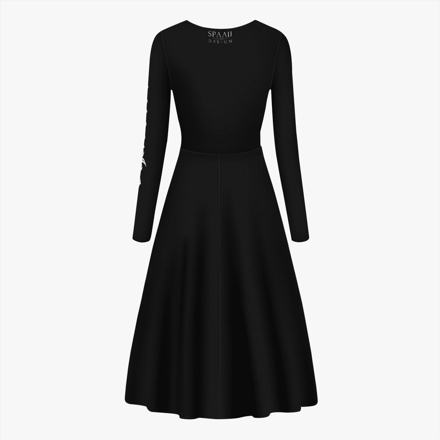 Midnight Blue Rose Simple Dress Long