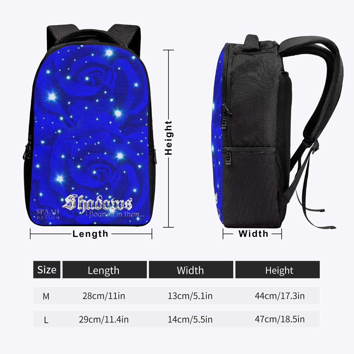 Midnight Blue rose Laptop Backpack