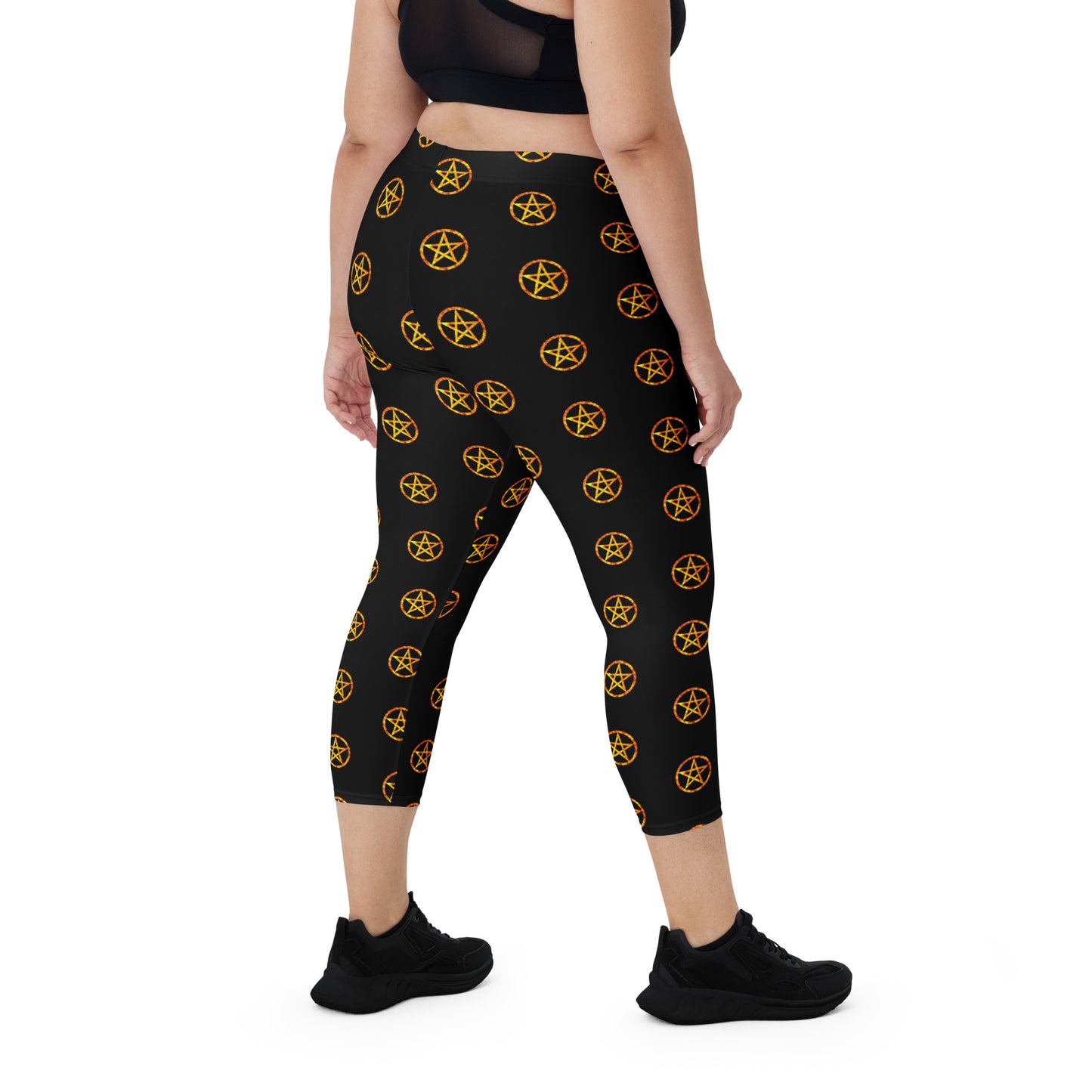 Fire Pentagram Capri Leggings