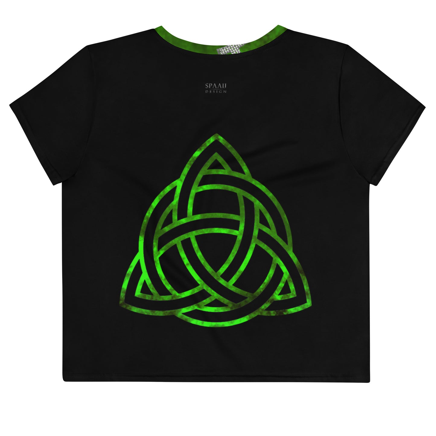 Wicca Green Pattern Crop Tee