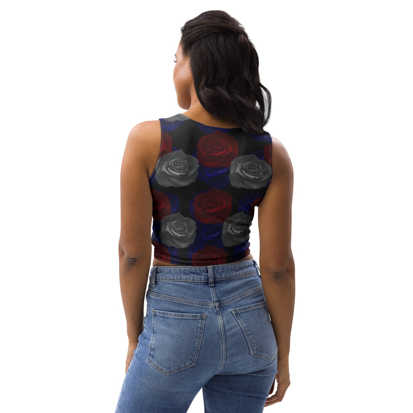Dark Roses Mix Crop Top