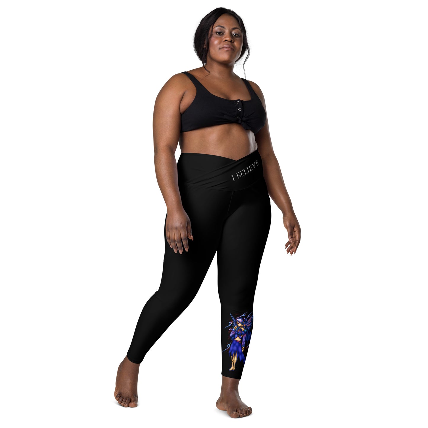 Crossover leggings with pockets