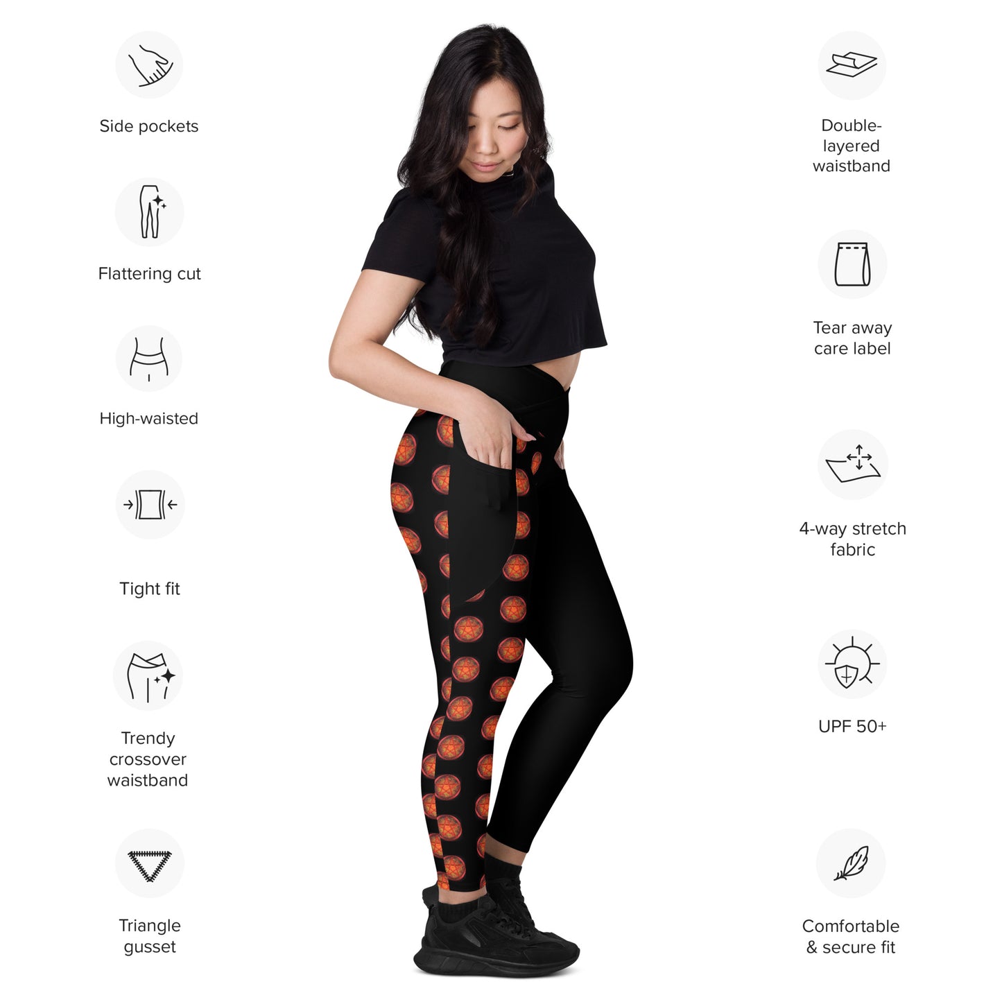 Pentagram half Legging with pockets