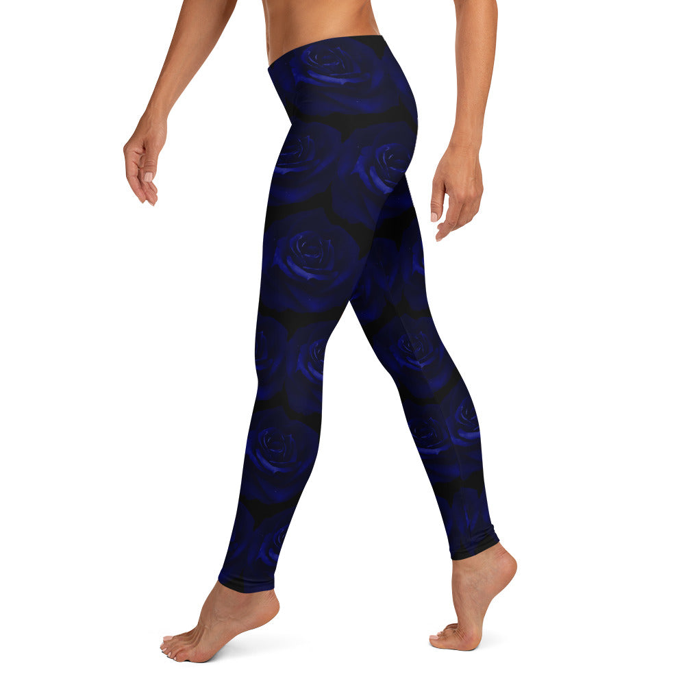 Dark Blue Roses Leggings