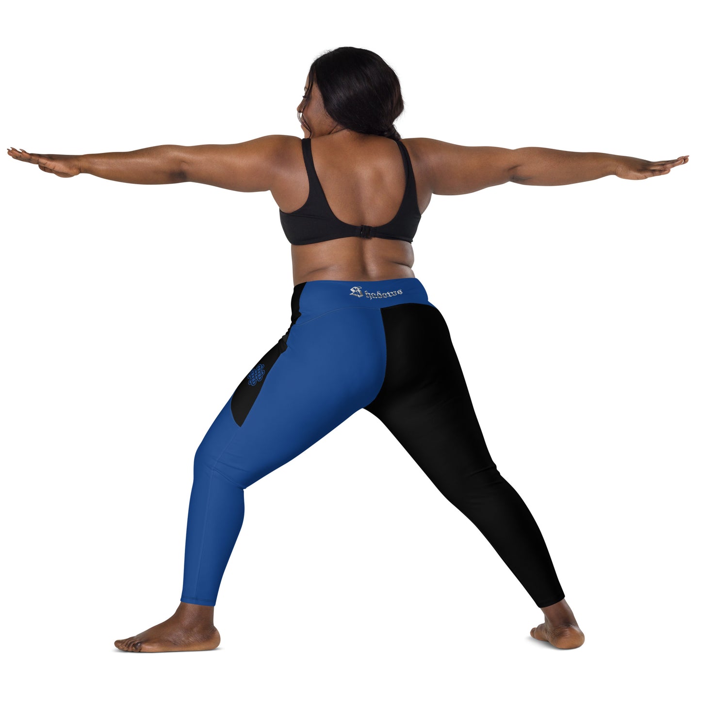 Shadows One leg Leggings with pockets Blue