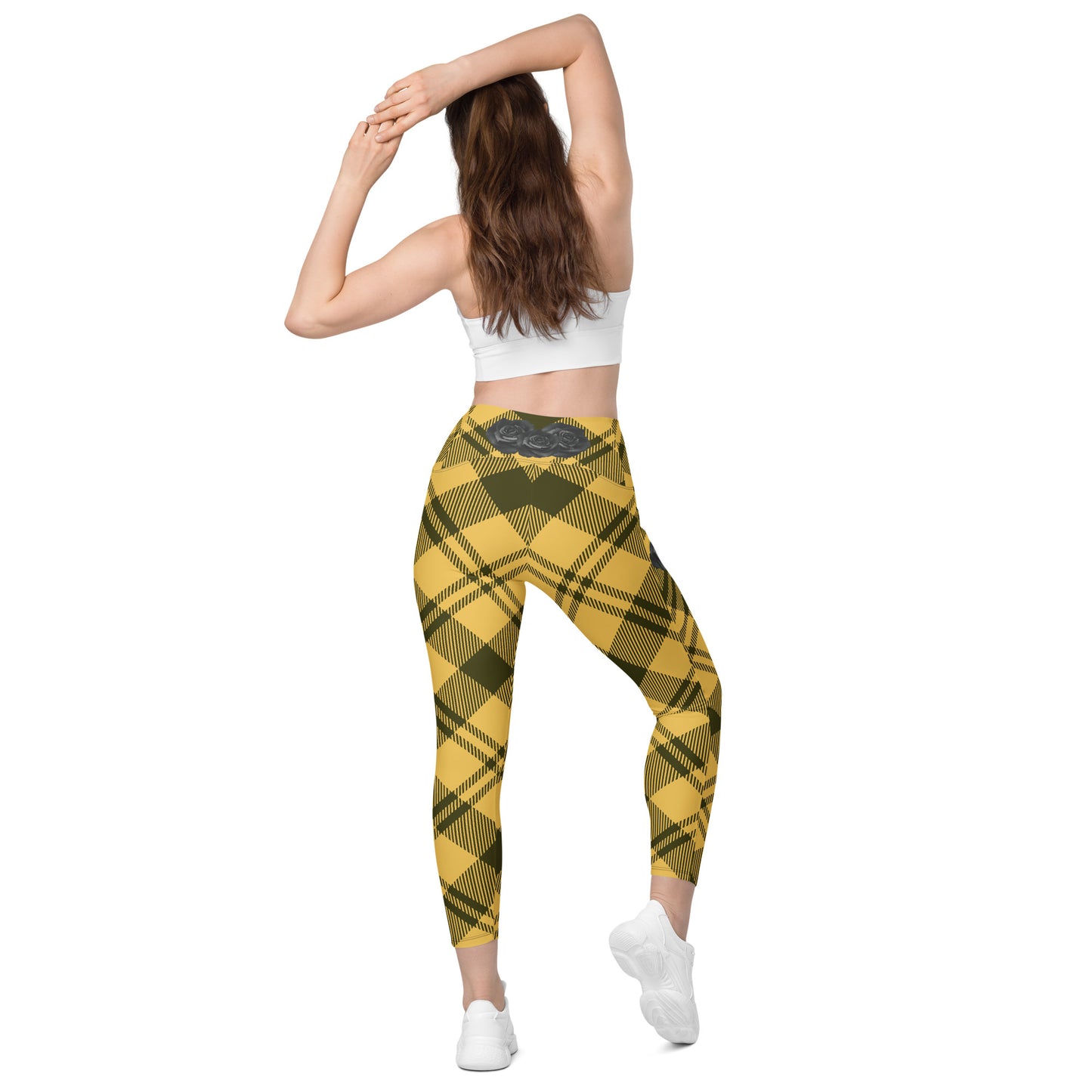 Yellow Black Rose Legging
