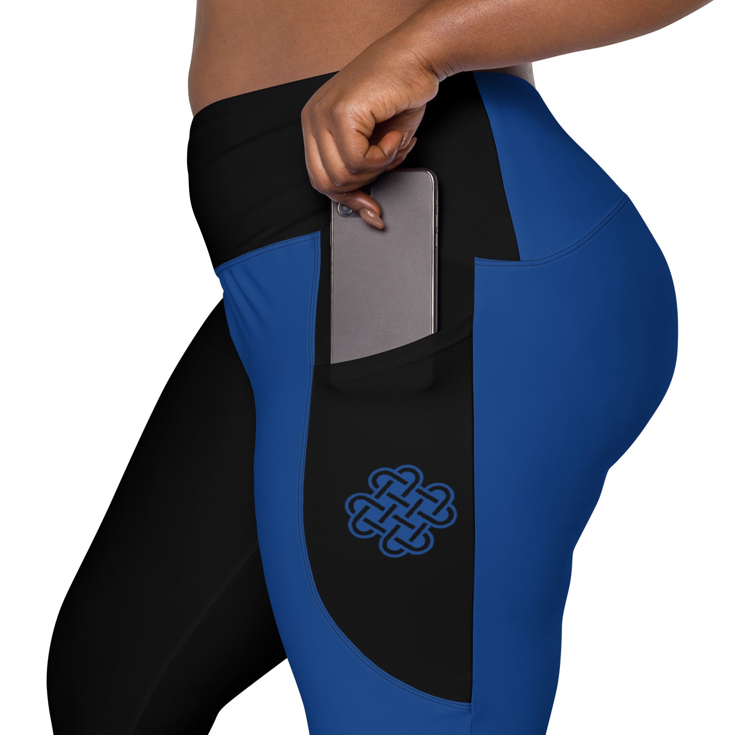 Shadows One leg Leggings with pockets Blue