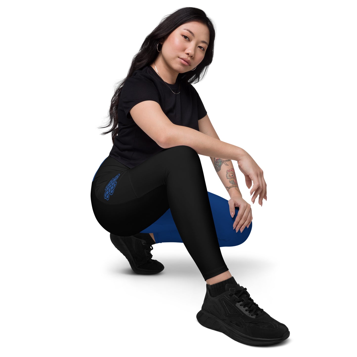 Shadows One leg Leggings with pockets Blue