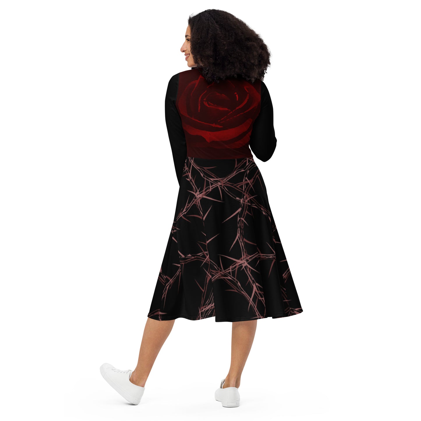 Thorns Roses midi dress