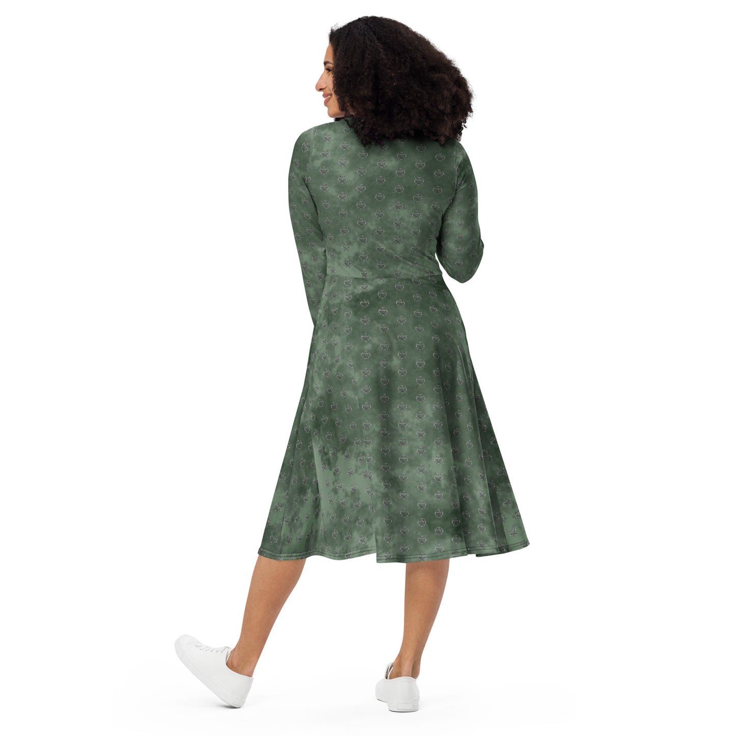 Simple Pentagram Green Dress