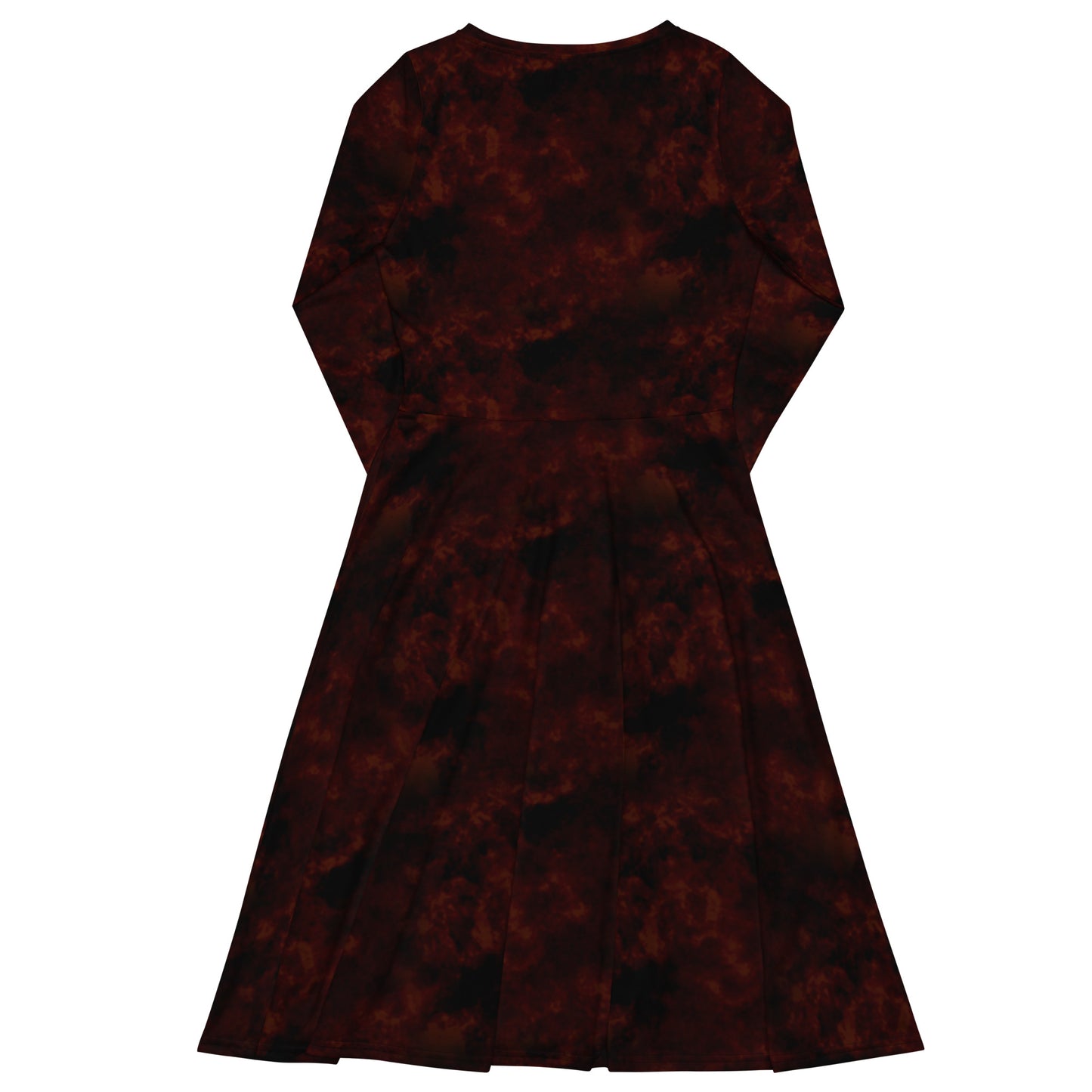 Blood Darkness Plain long sleeve midi dress