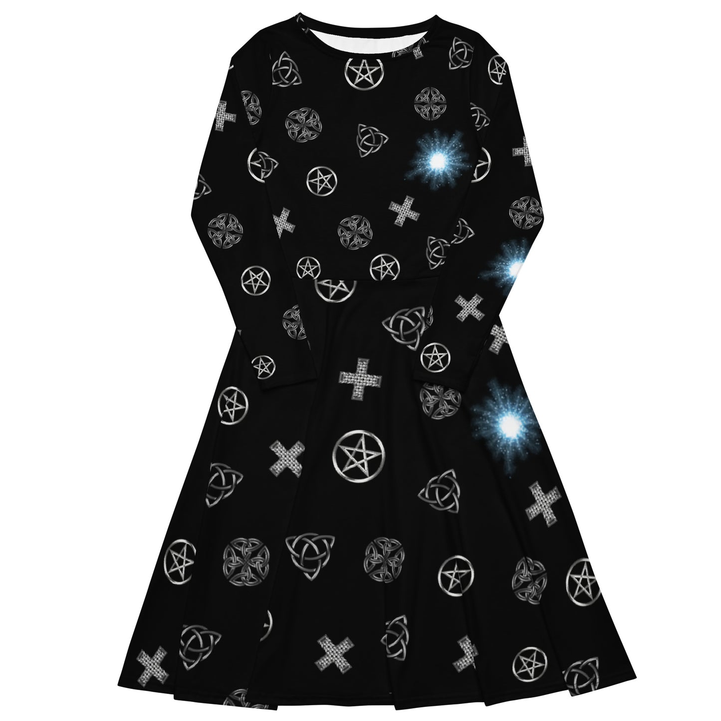 Celtic Wicca long sleeve midi dress