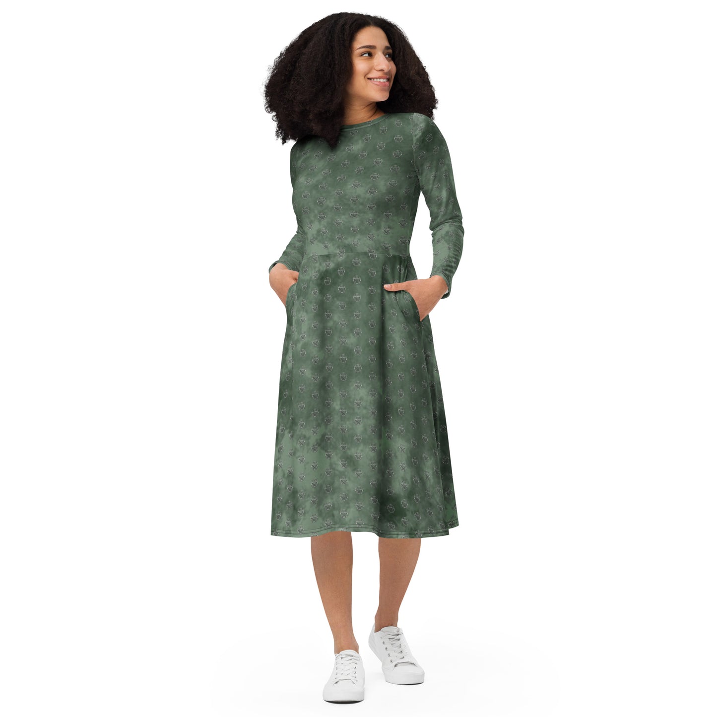 Simple Pentagram Green Dress