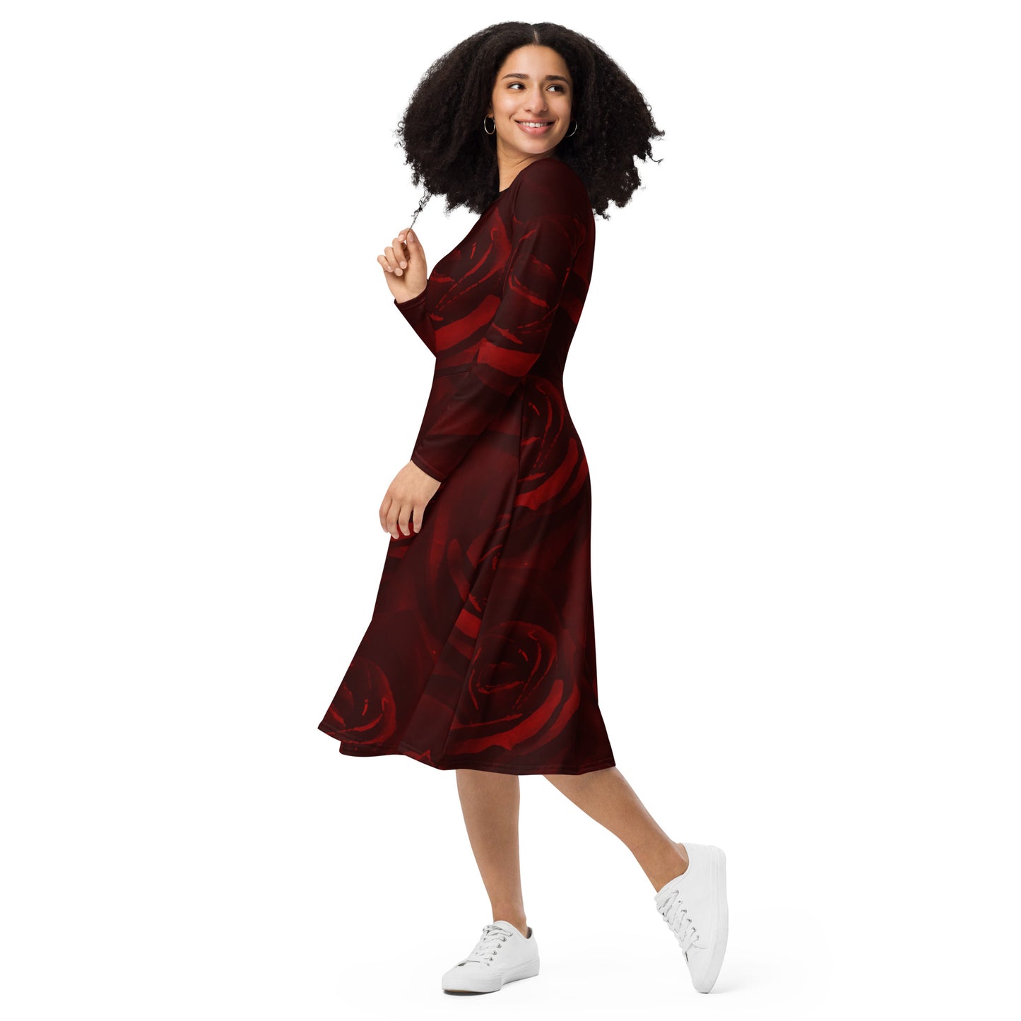 Dark Roses midi dress