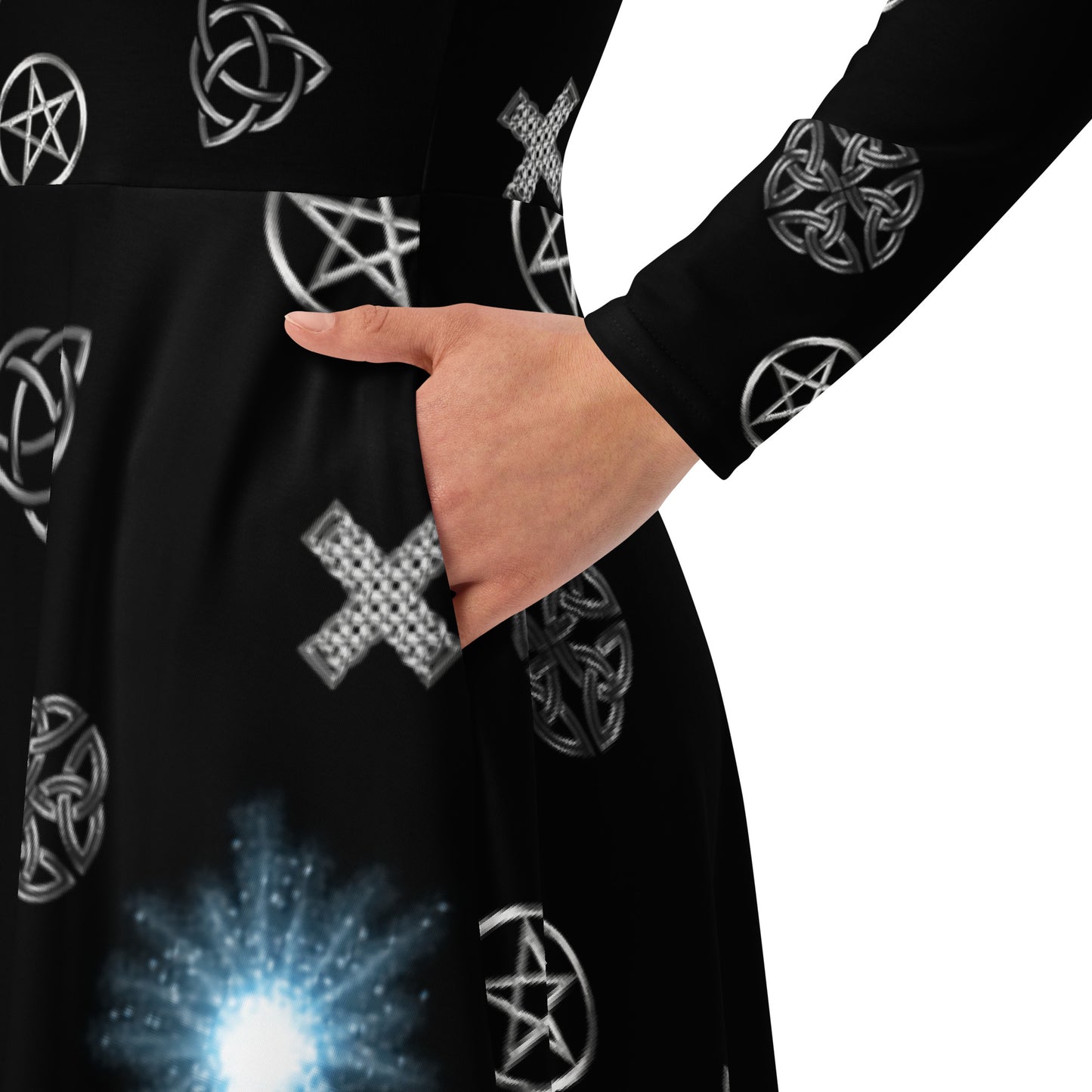 Celtic Wicca long sleeve midi dress