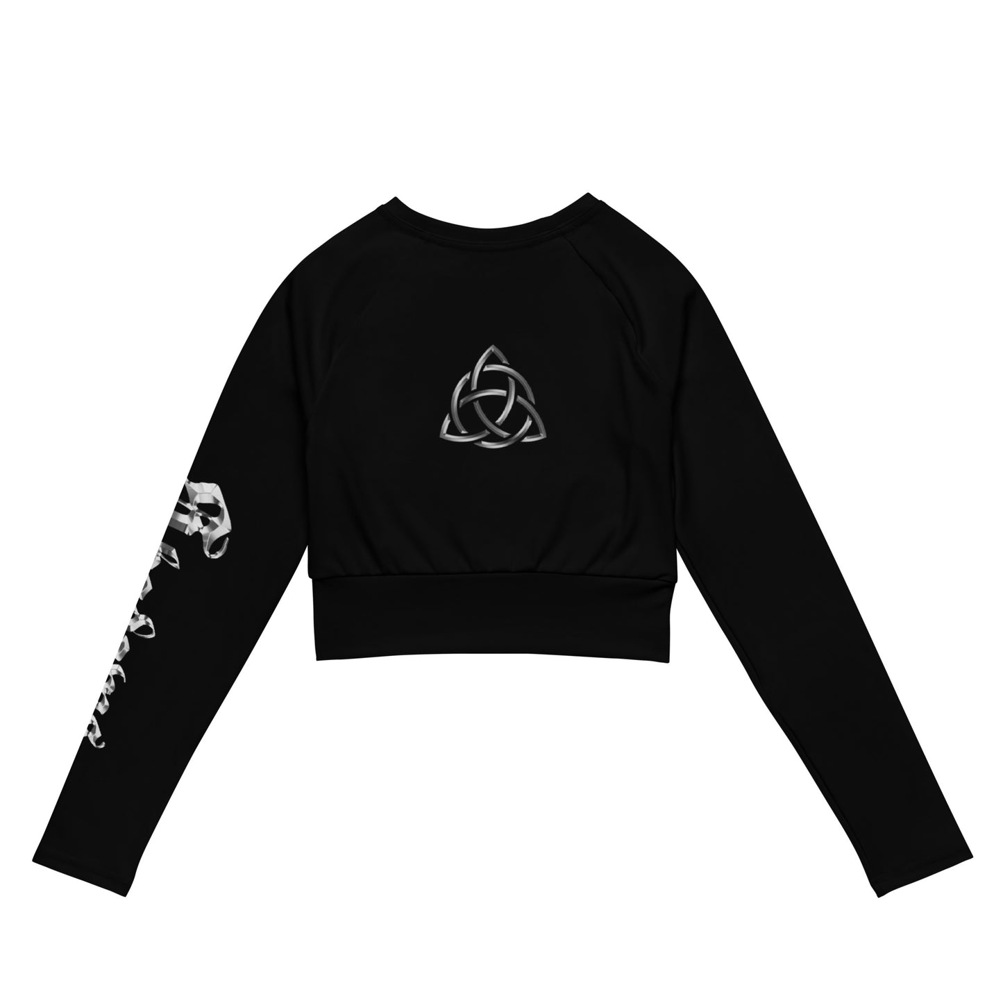 Shadows long-sleeve crop top Black