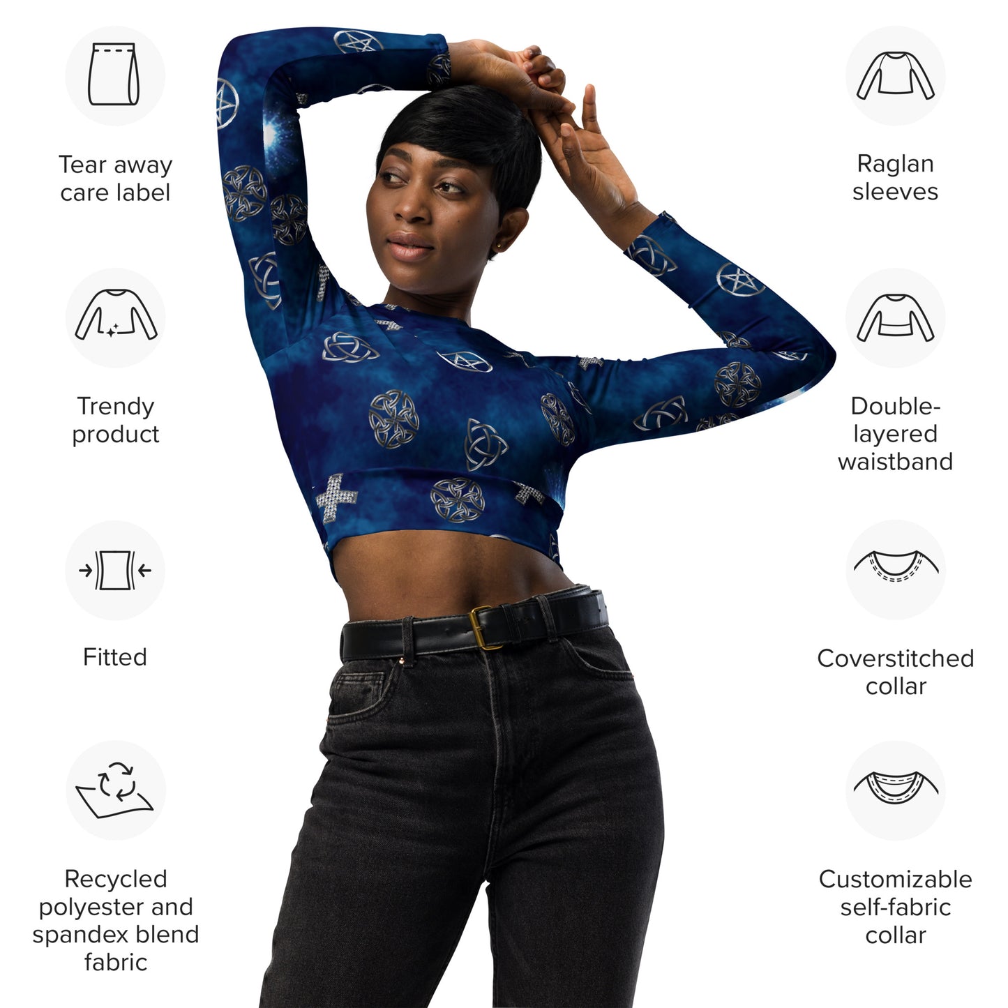 Midnight Blue Wicca crop top