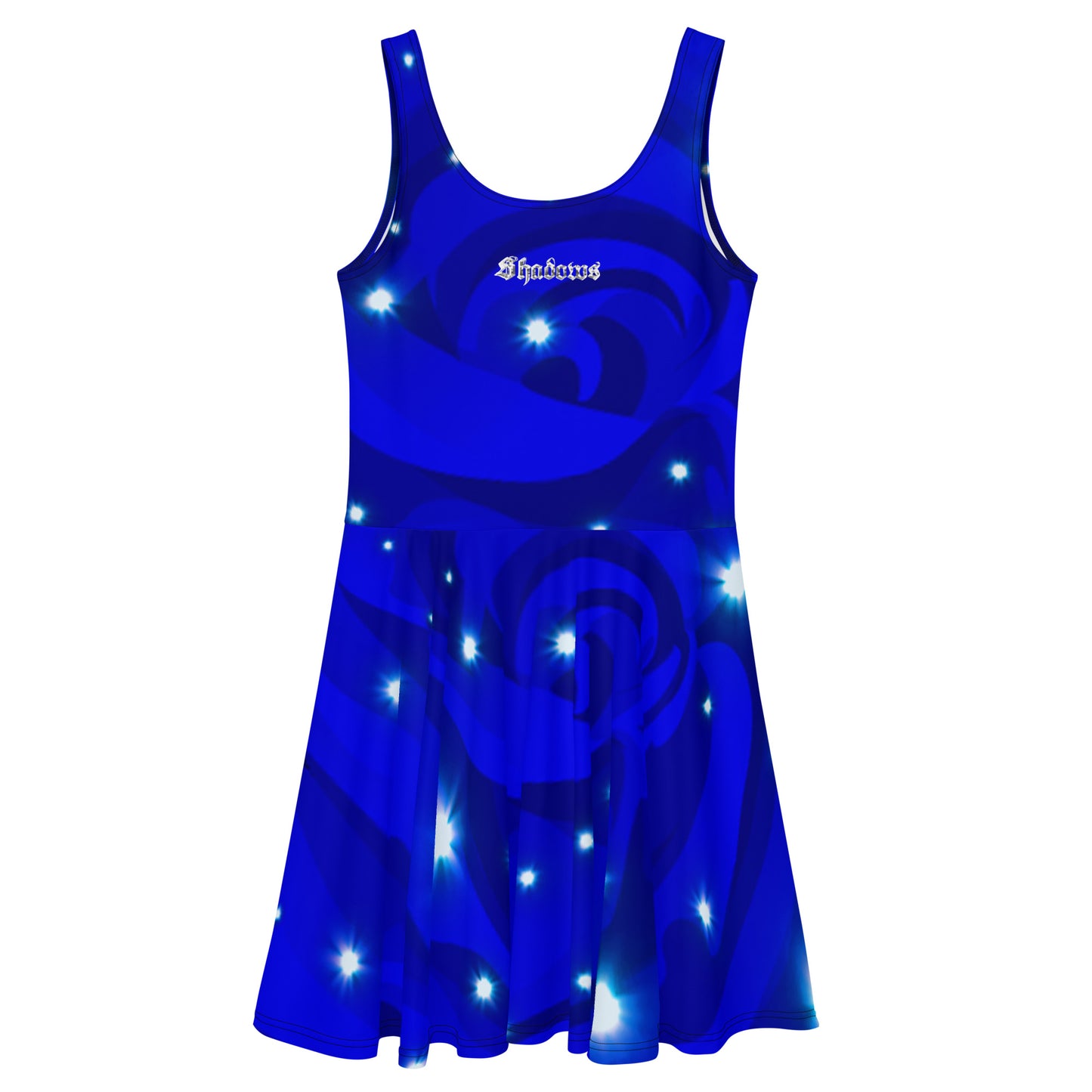 Midnight Rose Blue Skater Dress