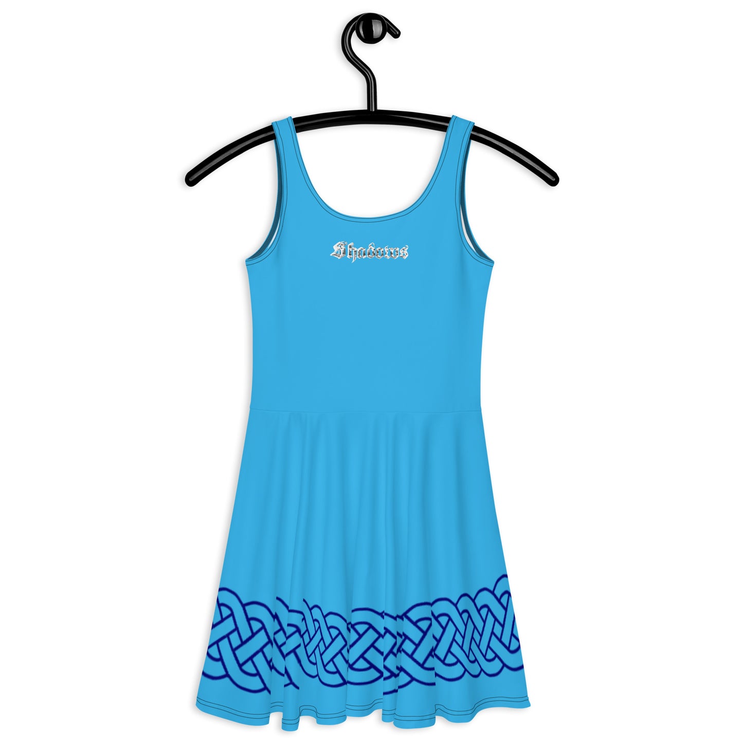 Celtic Knot Blue Skater Dress Sky Blue