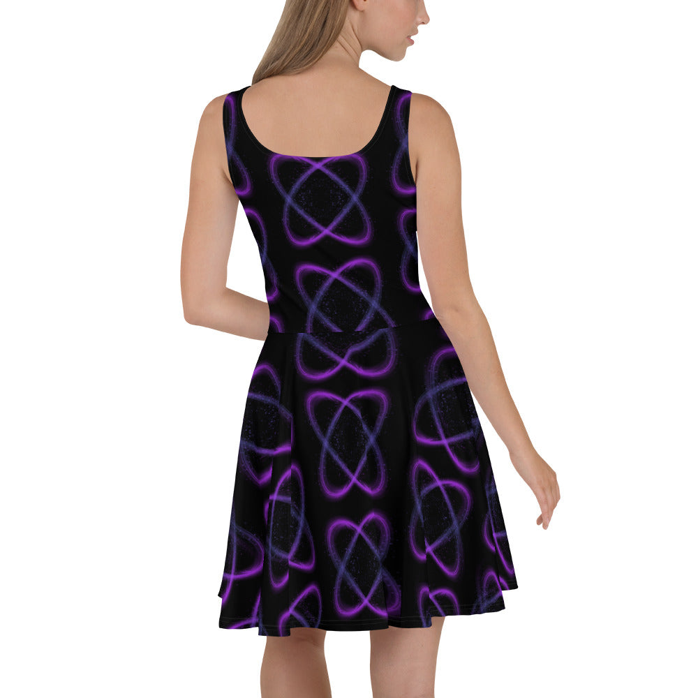 Purple light Skater Dress Black