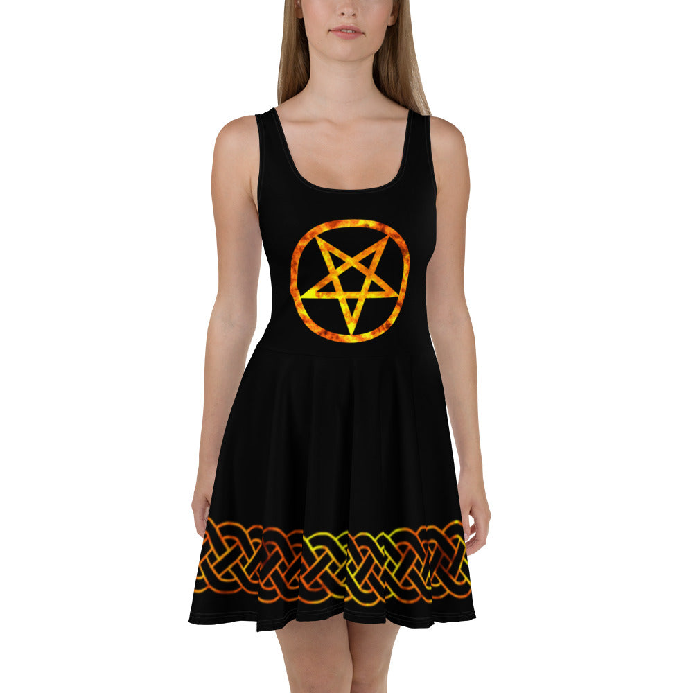Pentagram Fire Skater Dress