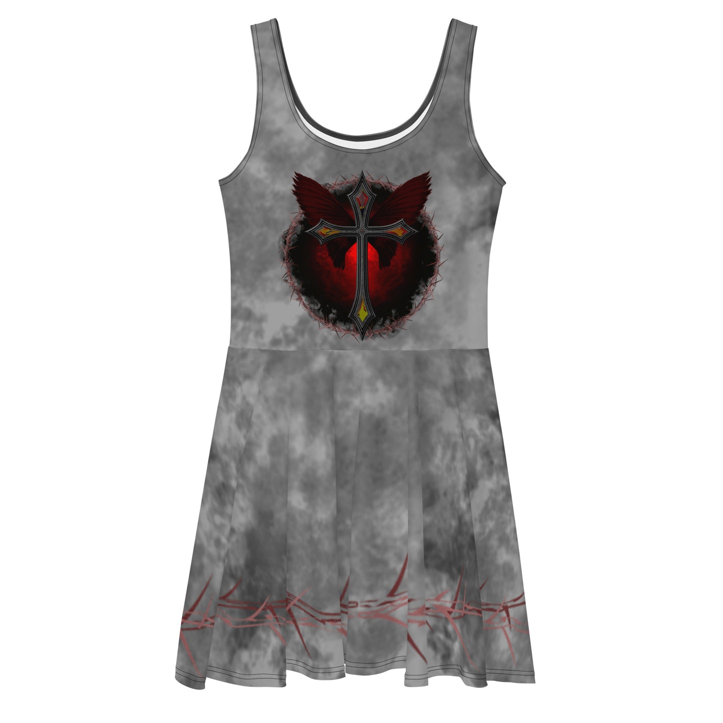 Gothic Cross Grey Dress