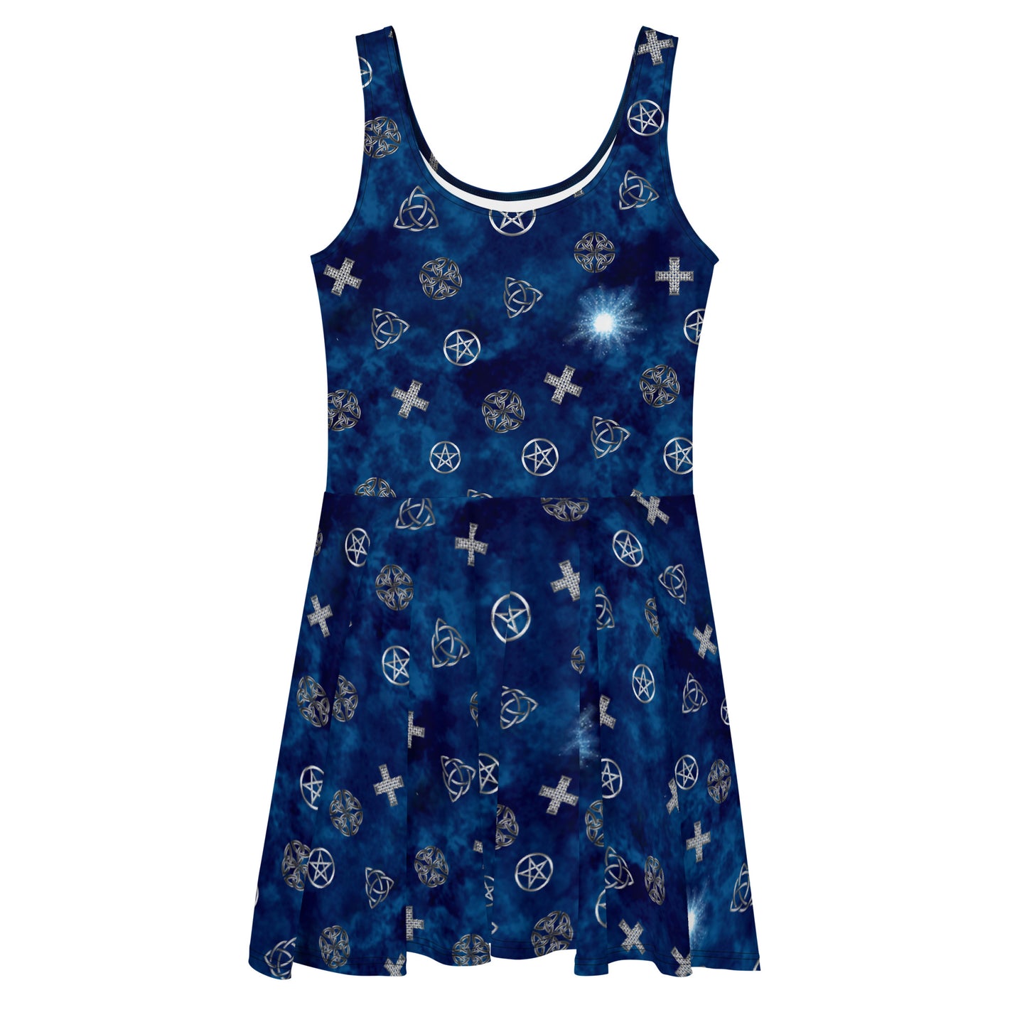 Midnight Blue Wicca sleeve less Dress