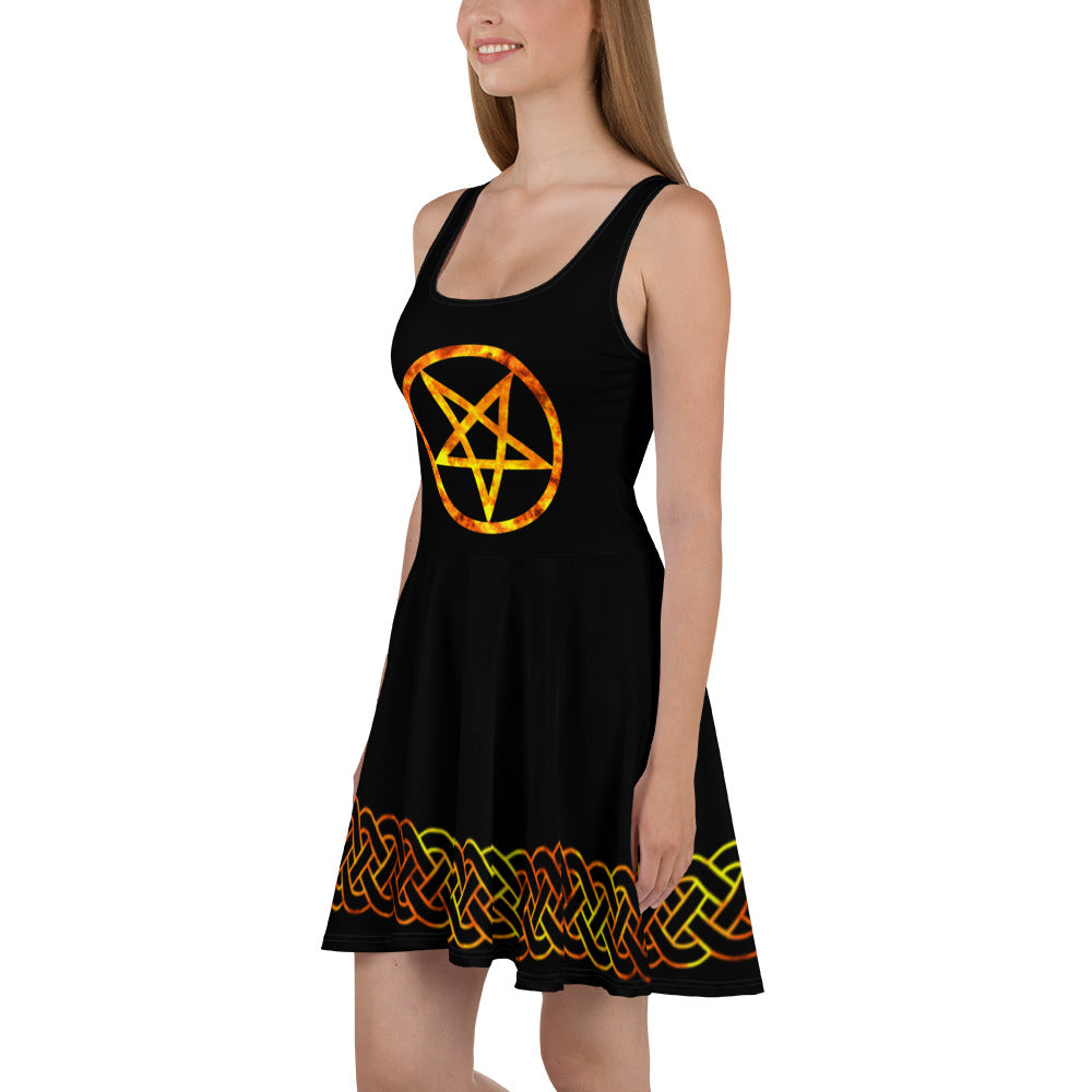 Pentagram Fire Skater Dress