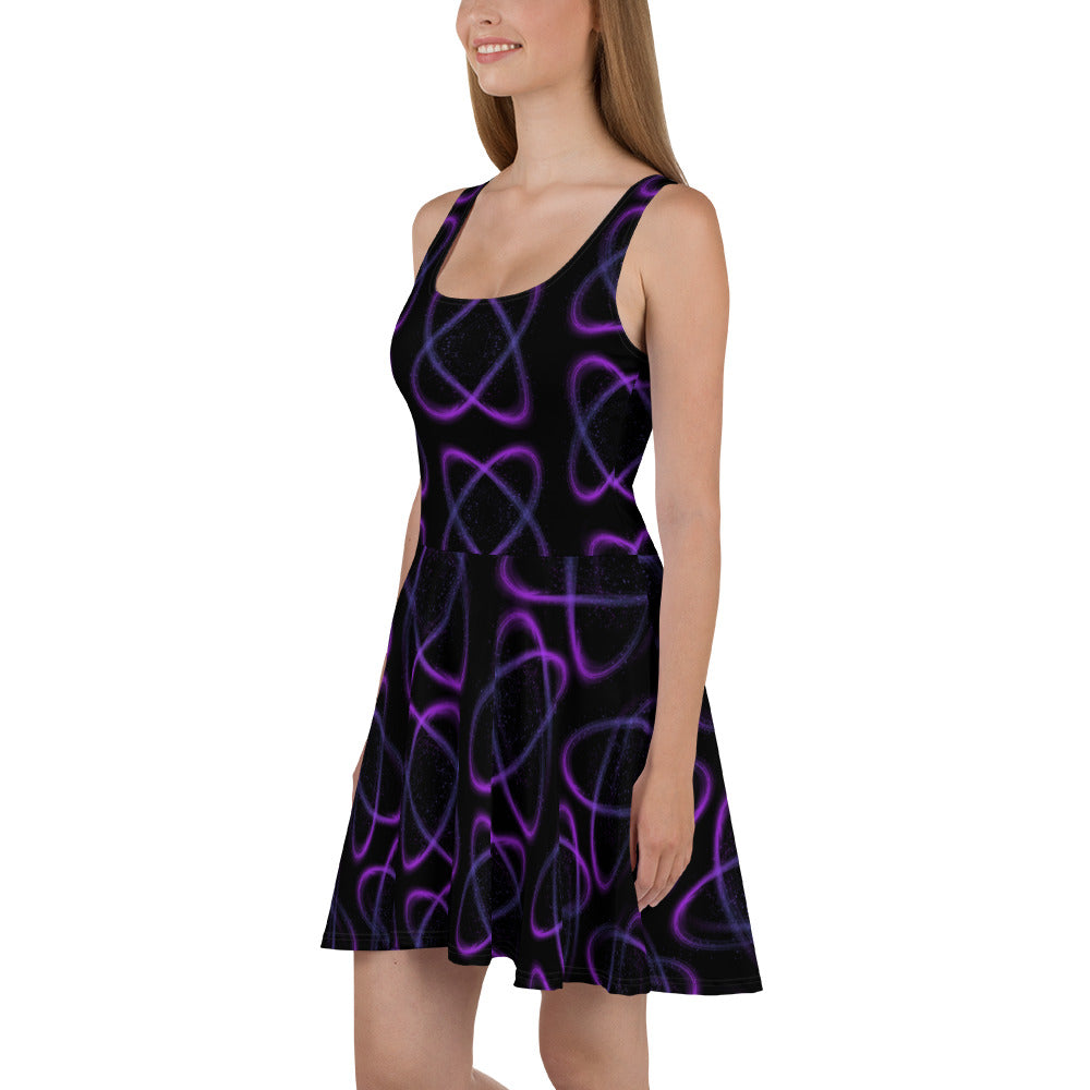 Purple light Skater Dress Black