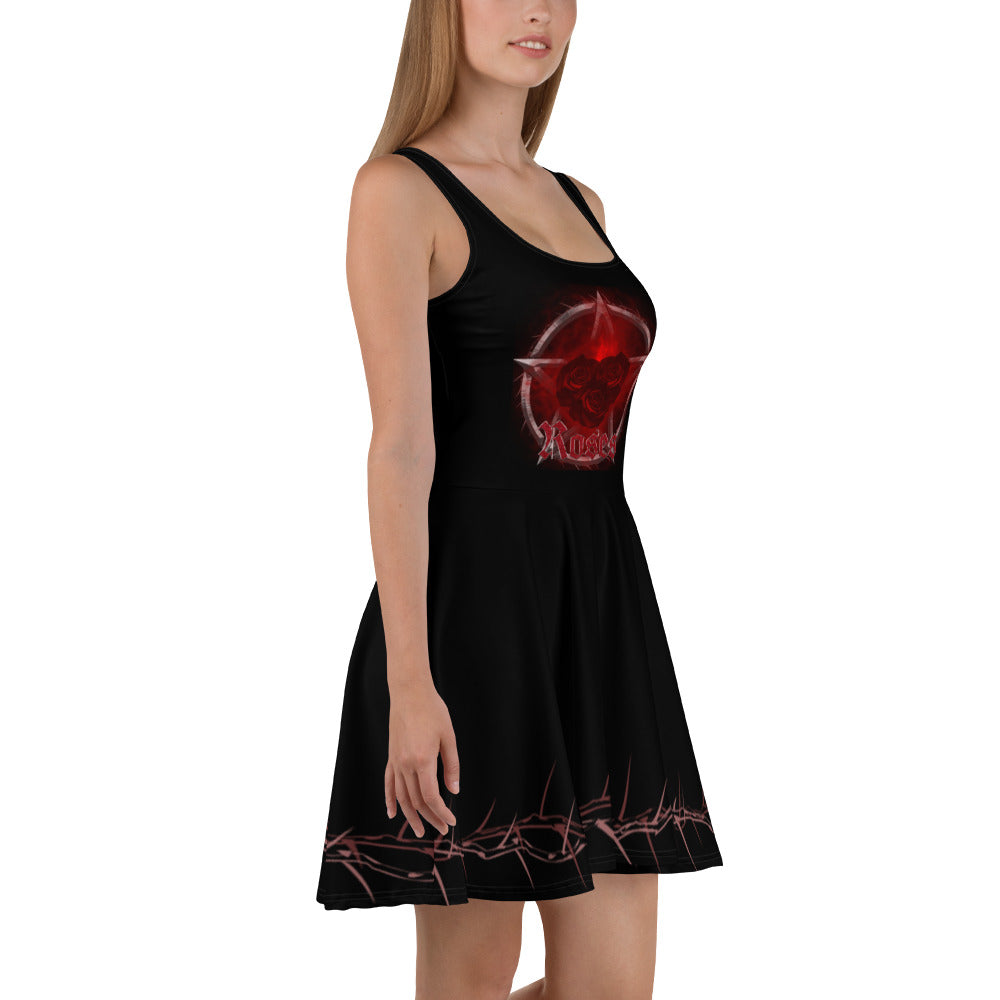 Thorns Roses Skater Dress