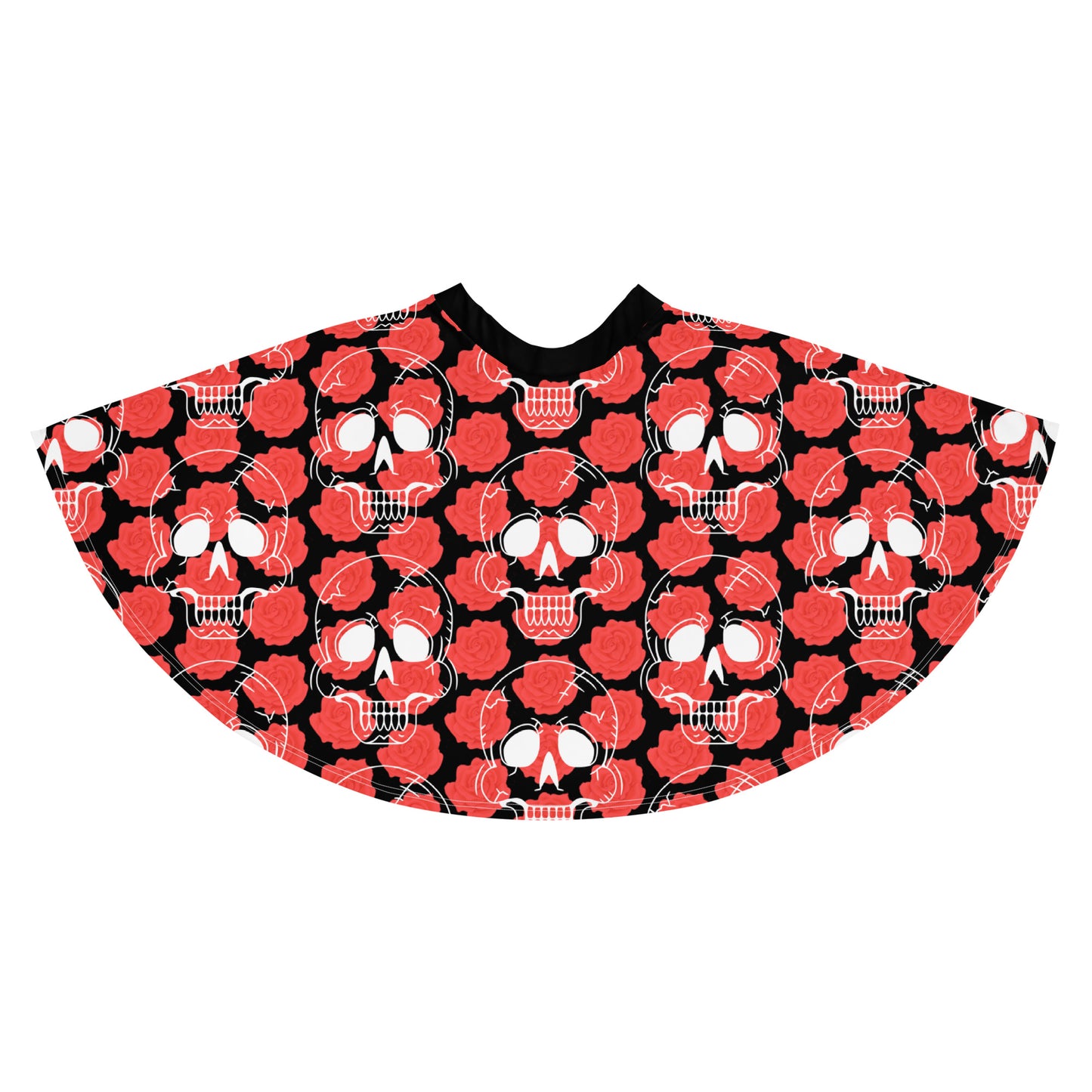 Red Rose Skull Skater Skirt