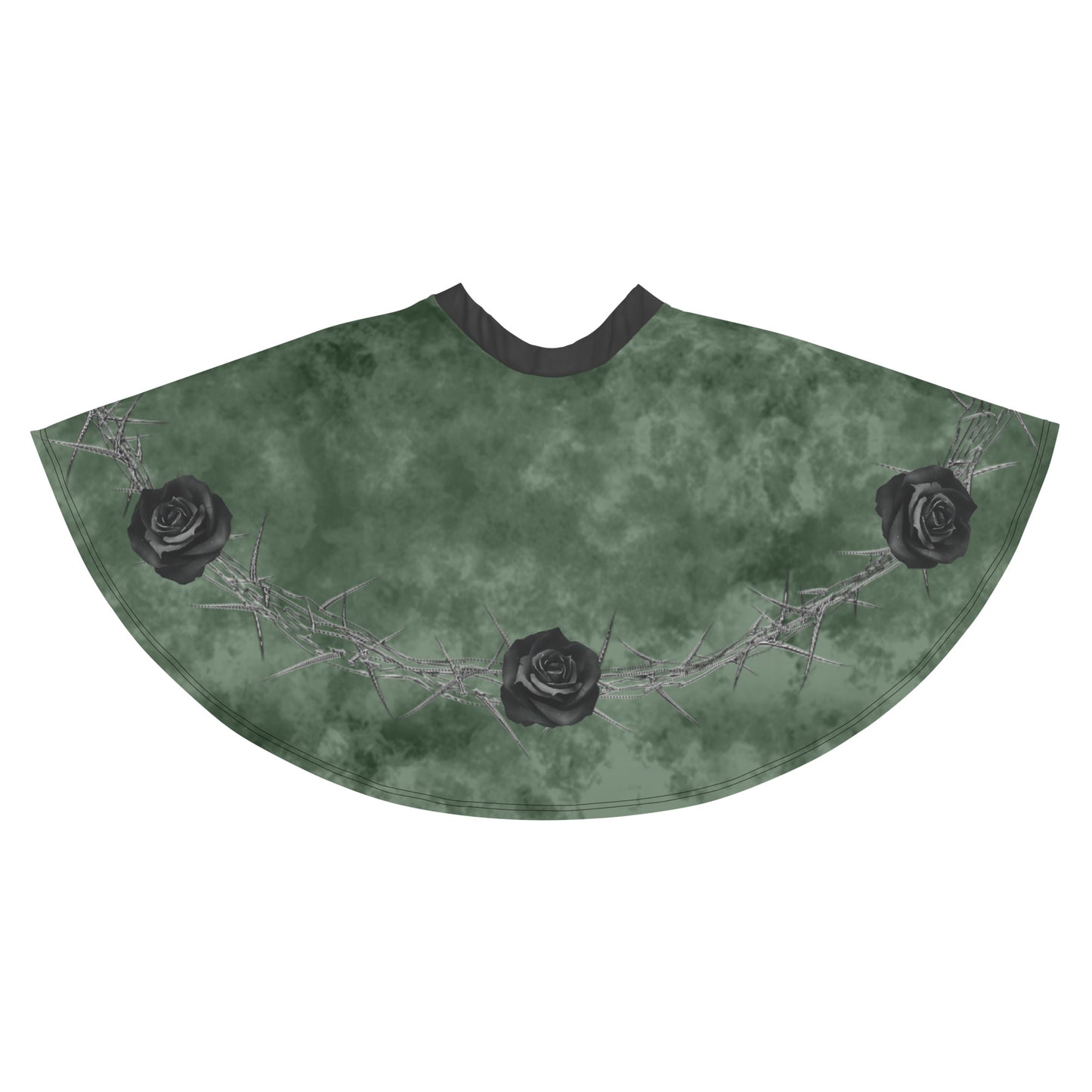 Smoke Green Black Rose Skirt