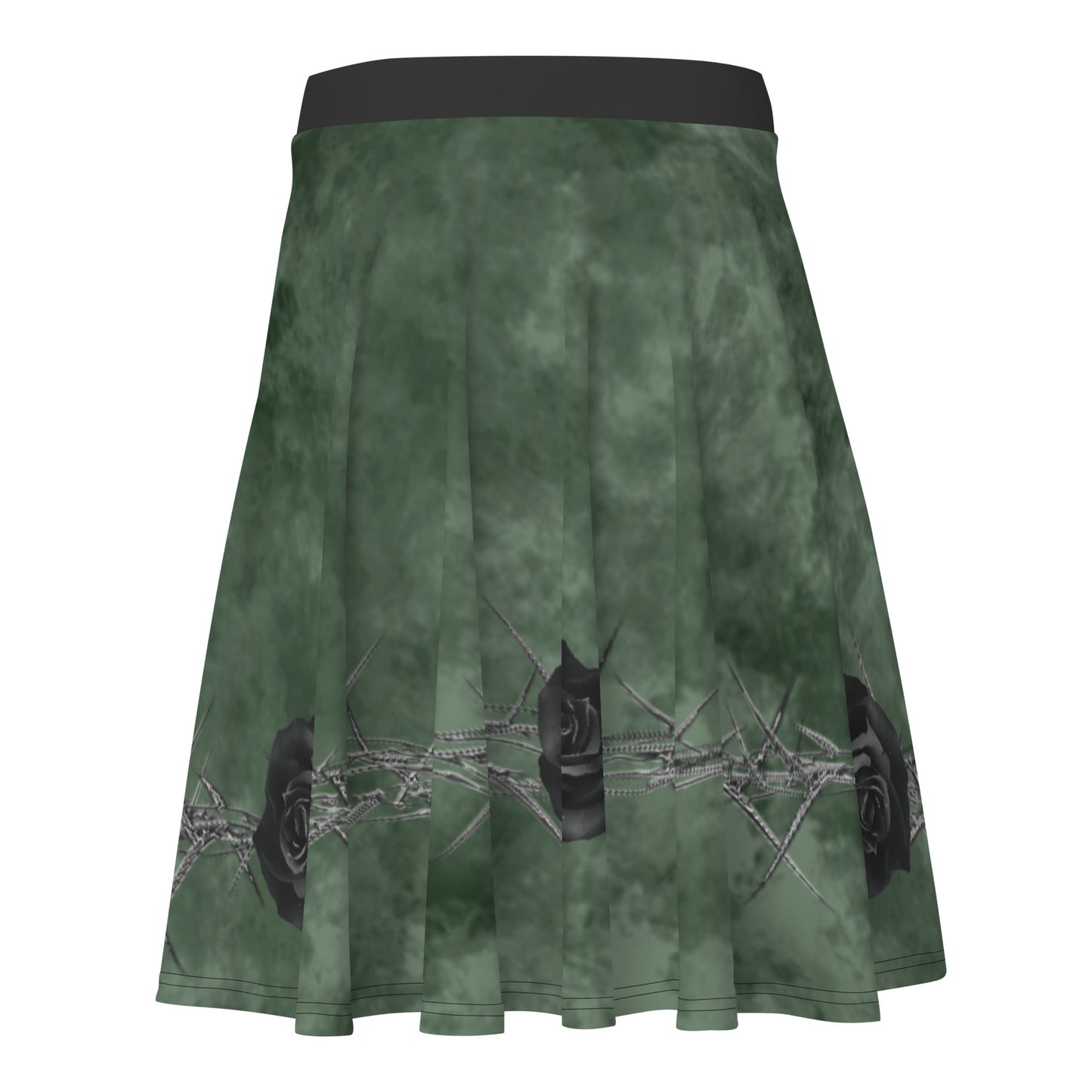 Smoke Green Black Rose Skirt